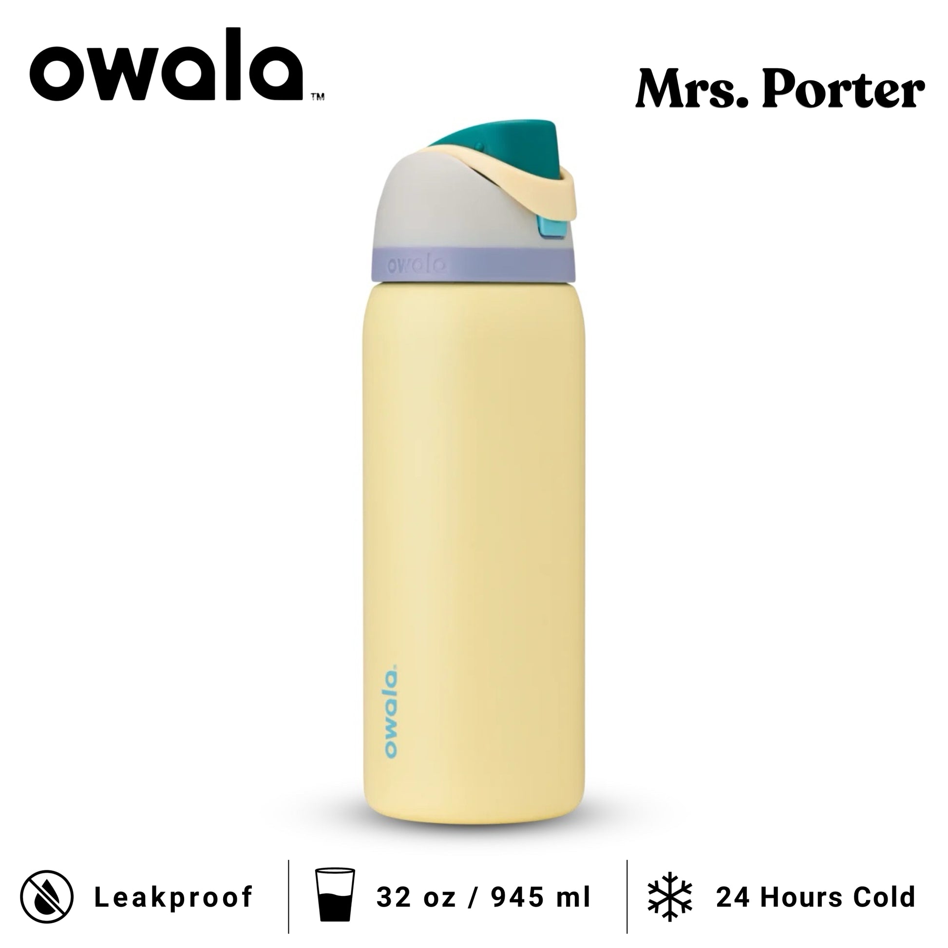 Owala FreeSip 32-Ounce (945ml) Insulated Stainless-Steel Water Bottle - Mrs. Porter