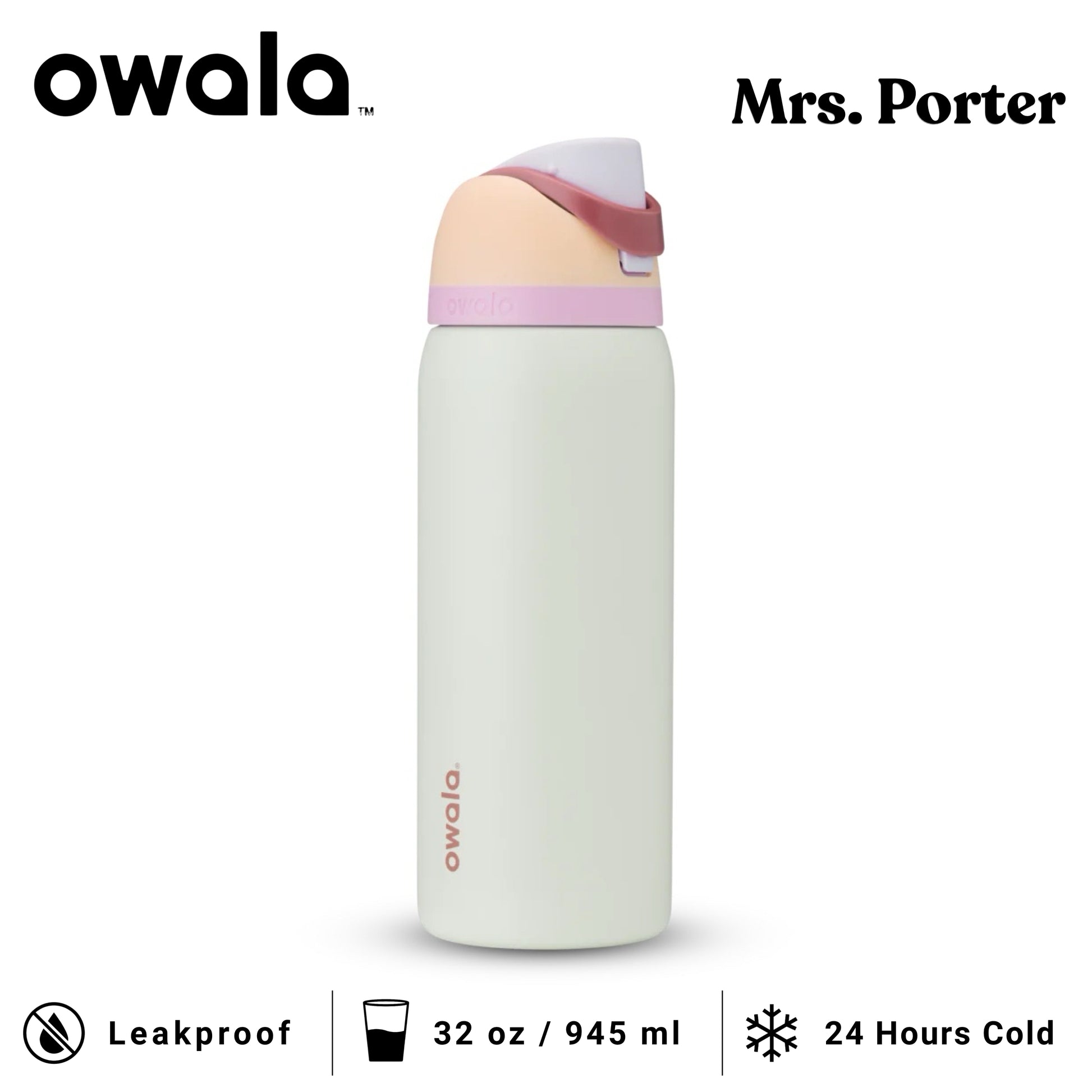 Owala FreeSip 32-Ounce (945ml) Insulated Stainless-Steel Water Bottle - Mrs. Porter
