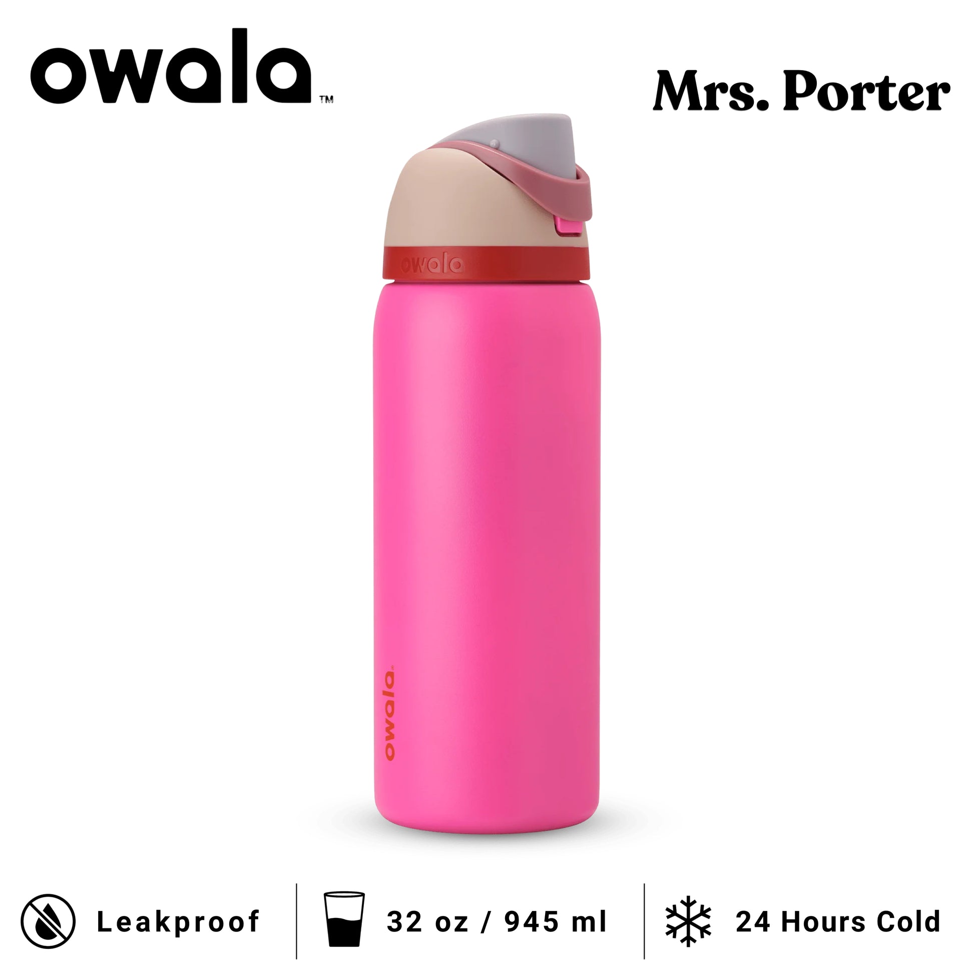 Owala FreeSip 32-Ounce (945ml) Insulated Stainless-Steel Water Bottle - Mrs. Porter