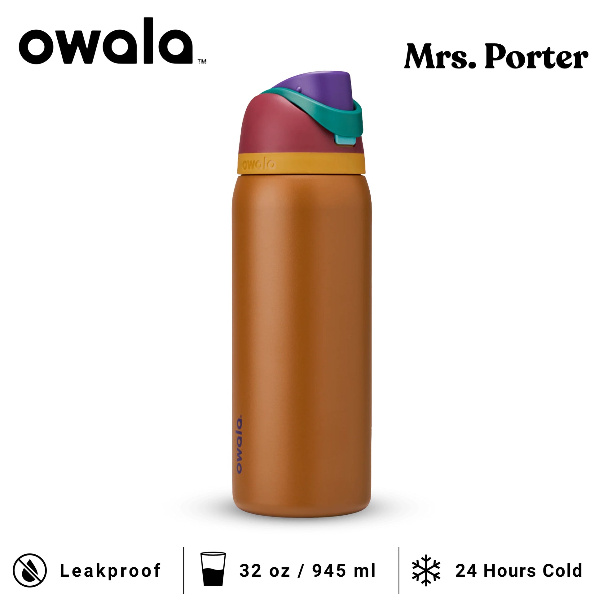 Owala FreeSip 32-Ounce (945ml) Insulated Stainless-Steel Water Bottle - Mrs. Porter