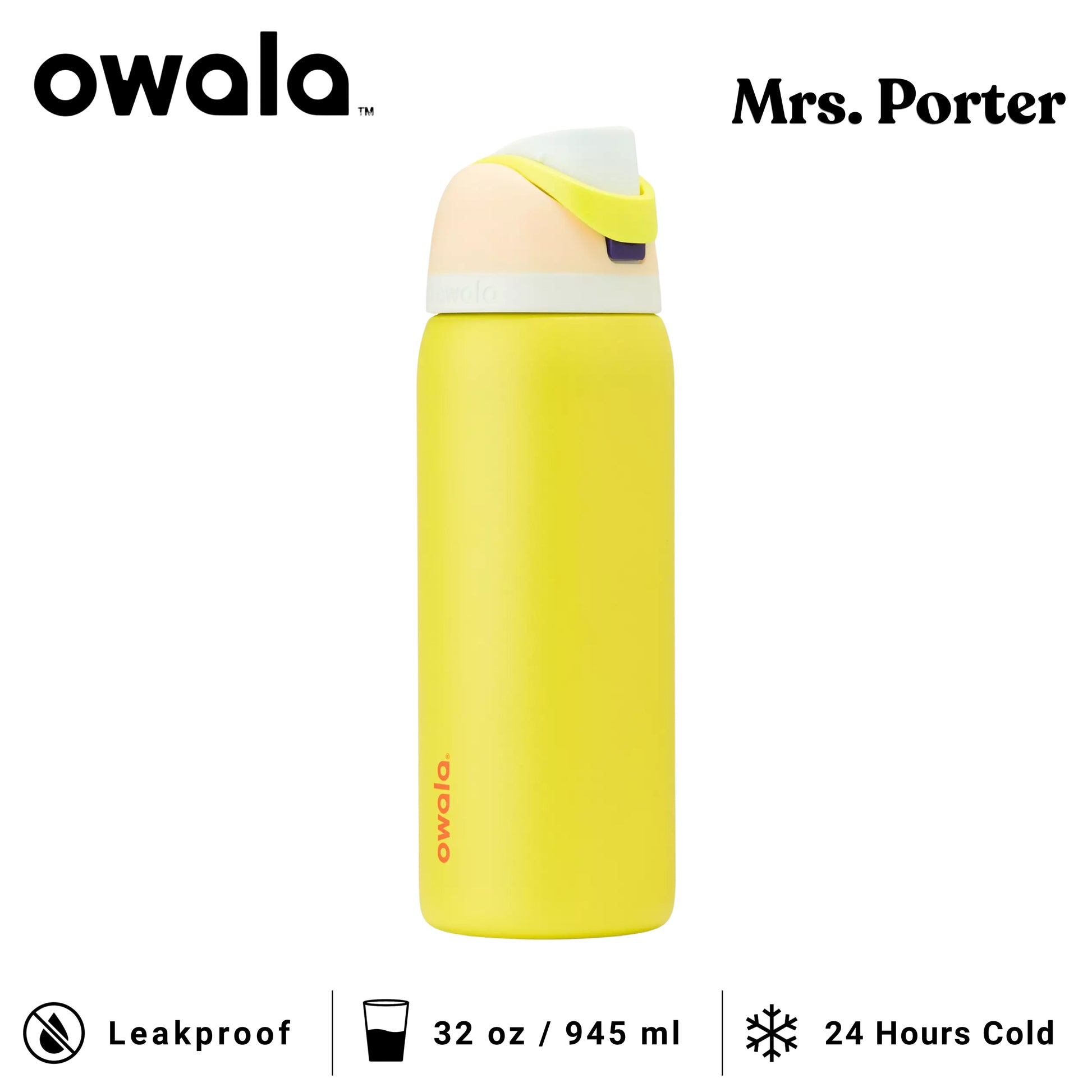 Owala FreeSip 32-Ounce (945ml) Insulated Stainless-Steel Water Bottle - Mrs. Porter