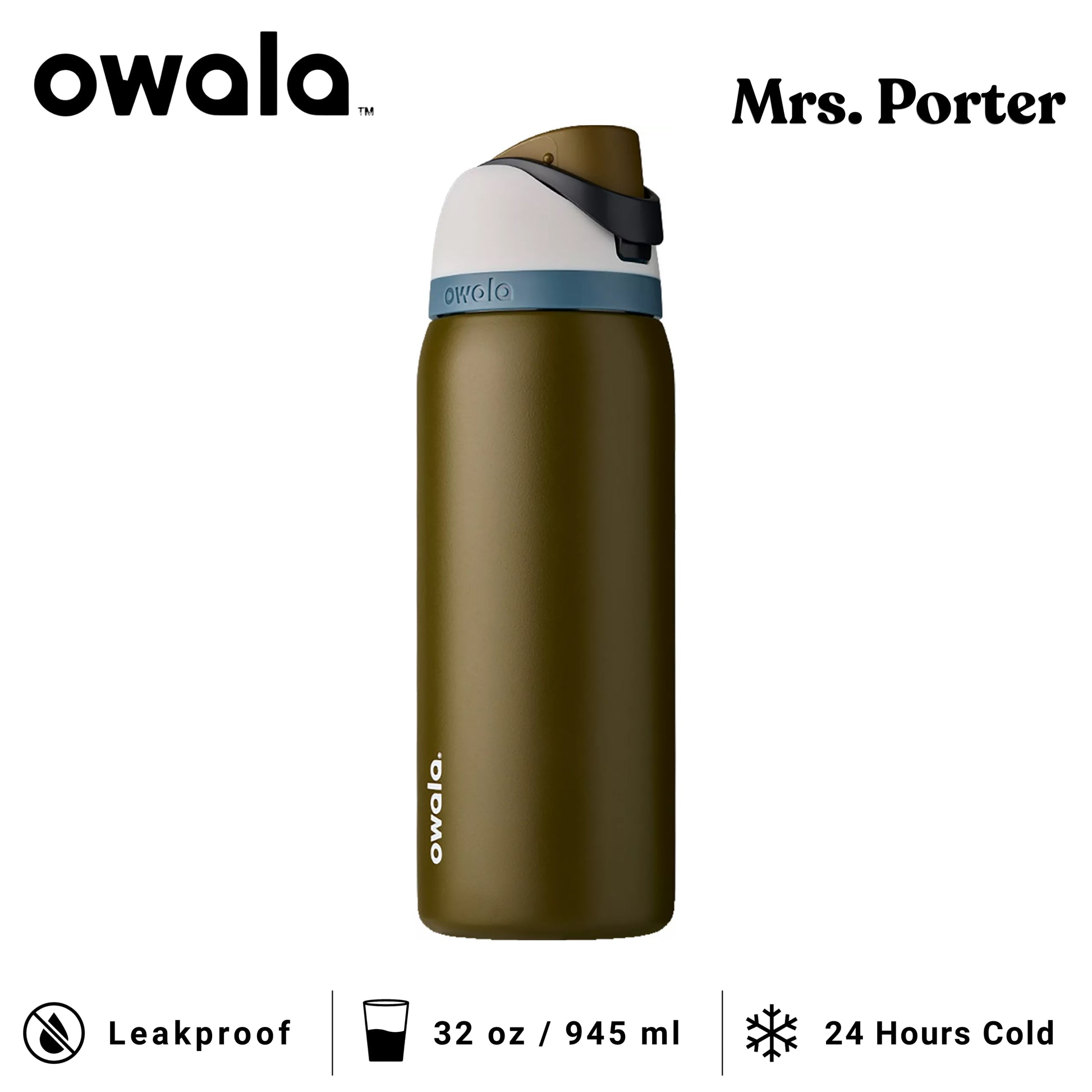 Owala FreeSip 32-Ounce (945ml) Insulated Stainless-Steel Water Bottle - Mrs. Porter