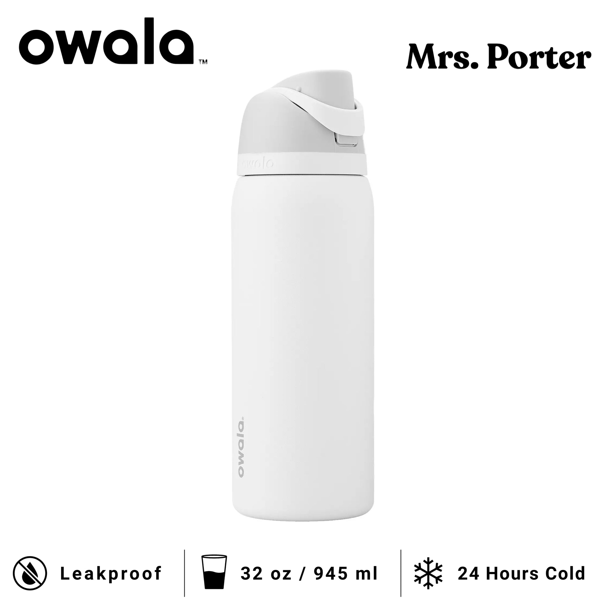 Owala FreeSip 32-Ounce (945ml) Insulated Stainless-Steel Water Bottle - Mrs. Porter