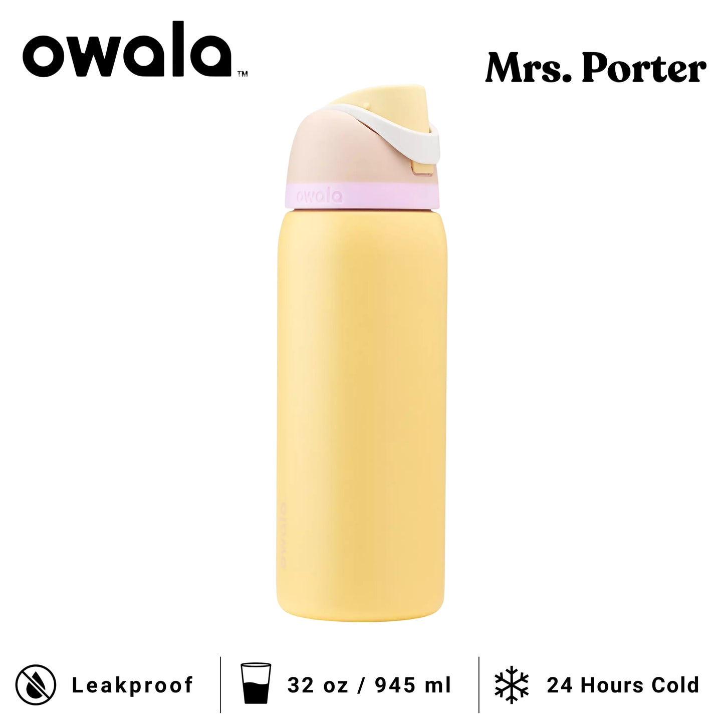 Owala FreeSip 32-Ounce (945ml) Insulated Stainless-Steel Water Bottle - Mrs. Porter