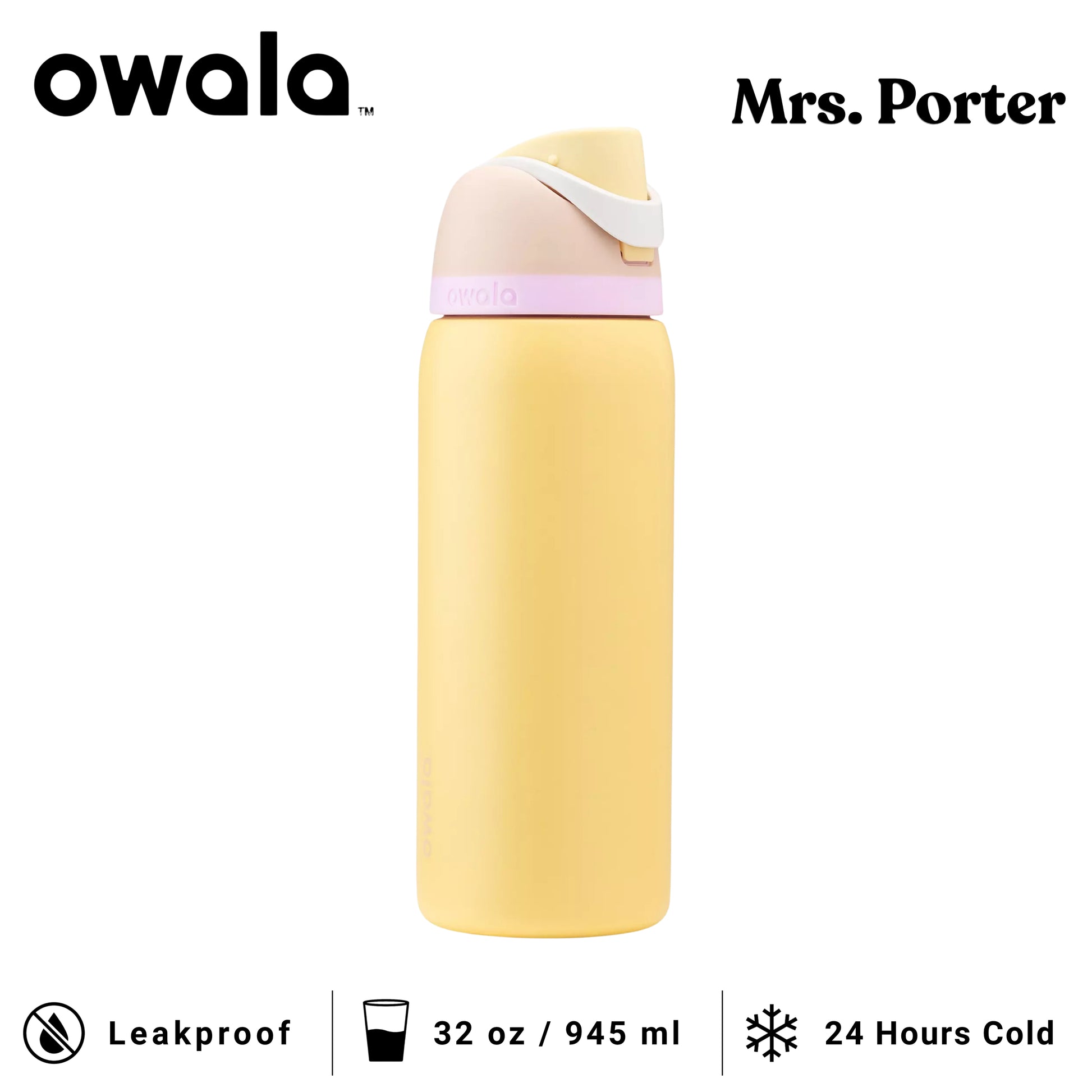 Owala FreeSip 32-Ounce (945ml) Insulated Stainless-Steel Water Bottle - Mrs. Porter