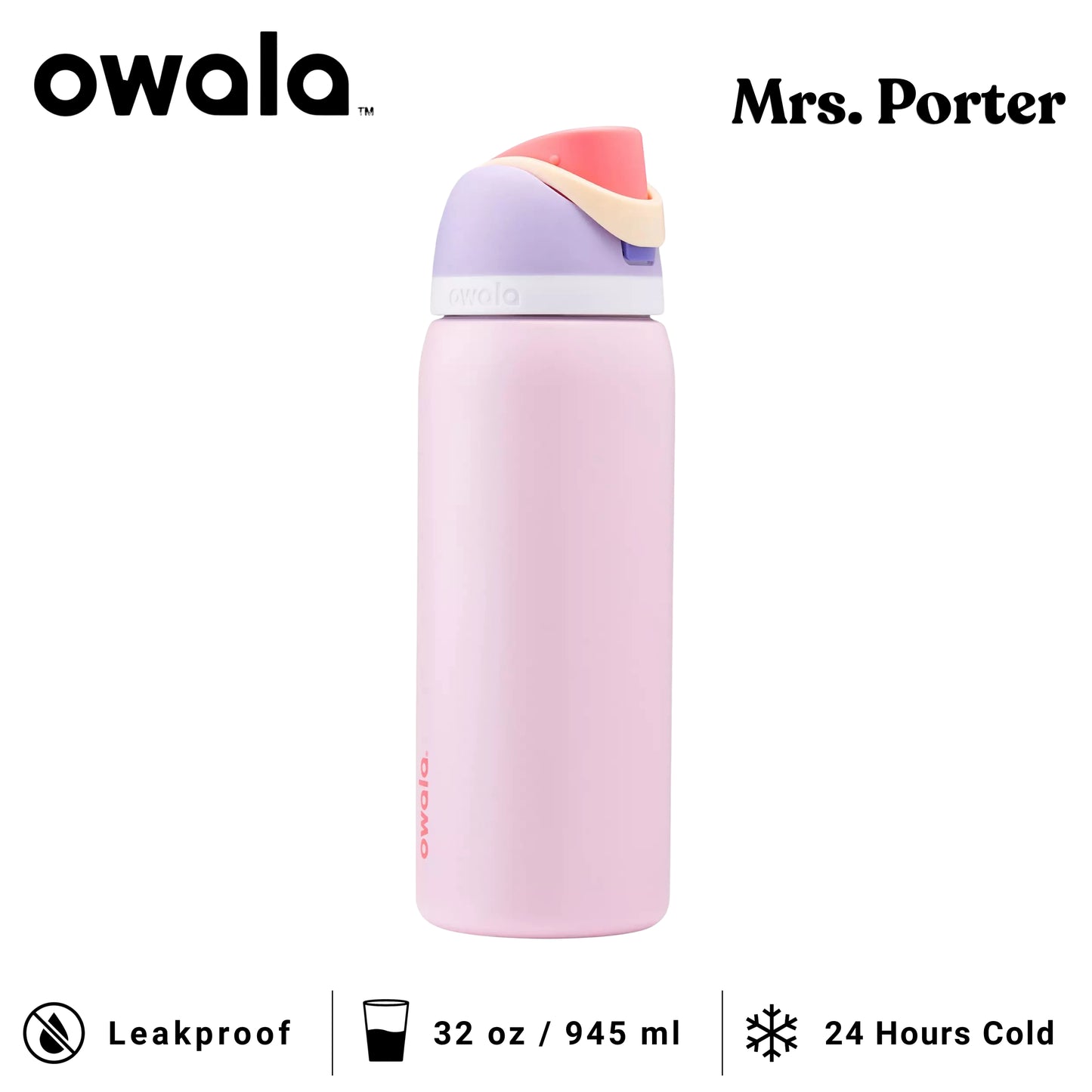 Owala FreeSip 32-Ounce (945ml) Insulated Stainless-Steel Water Bottle - Mrs. Porter