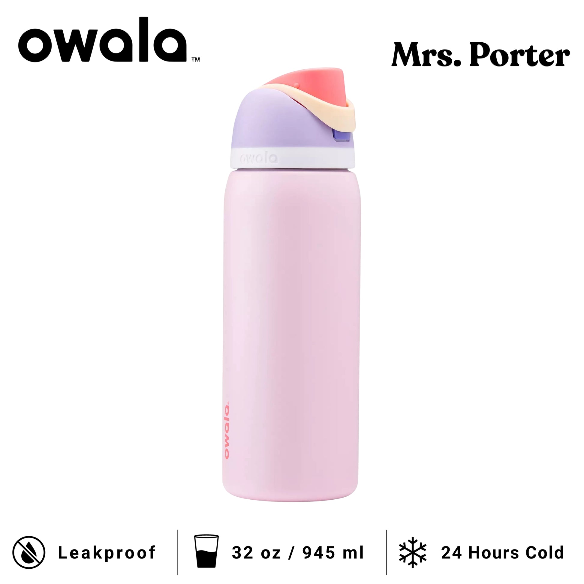 Owala FreeSip 32-Ounce (945ml) Insulated Stainless-Steel Water Bottle - Mrs. Porter