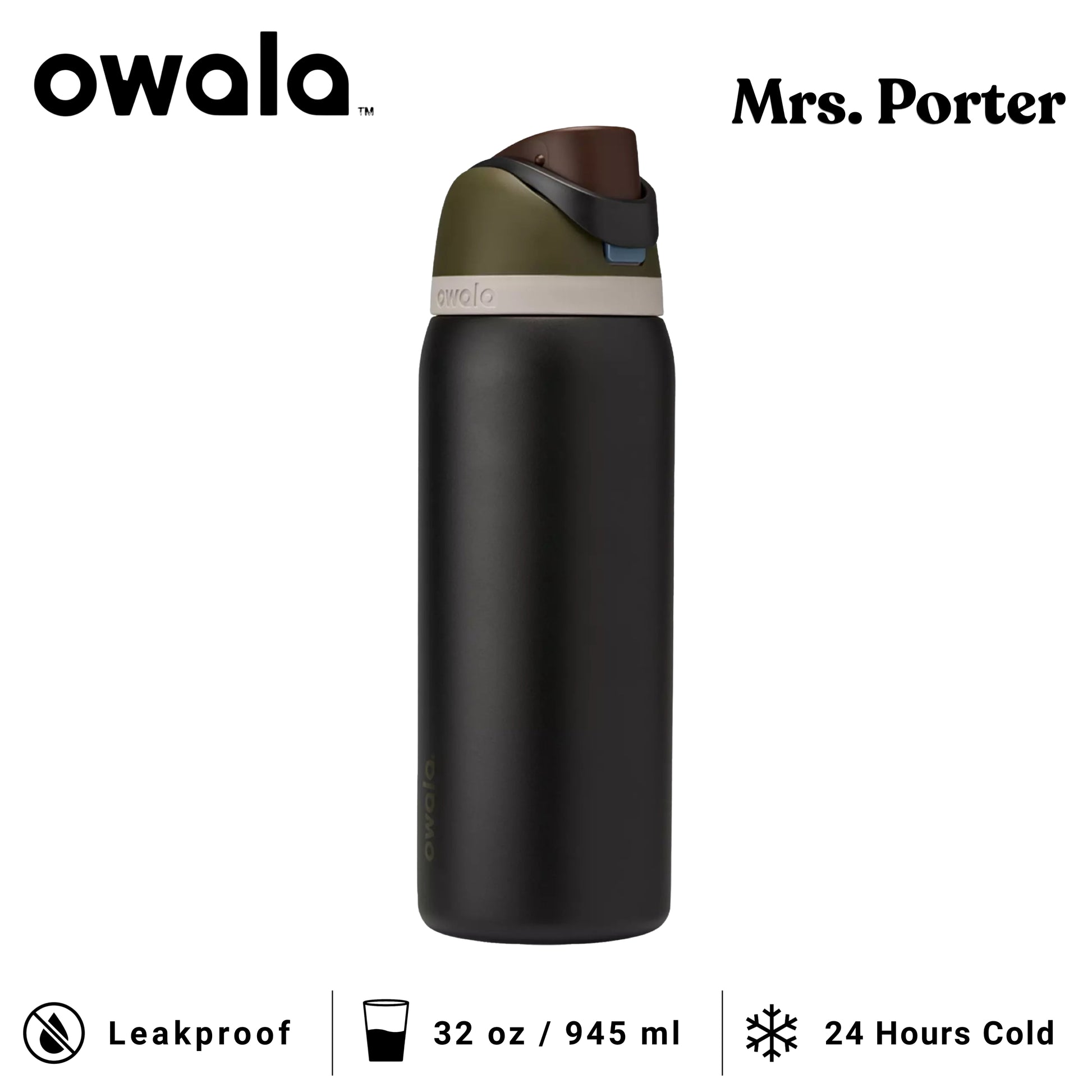 Owala FreeSip 32-Ounce (945ml) Insulated Stainless-Steel Water Bottle - Mrs. Porter