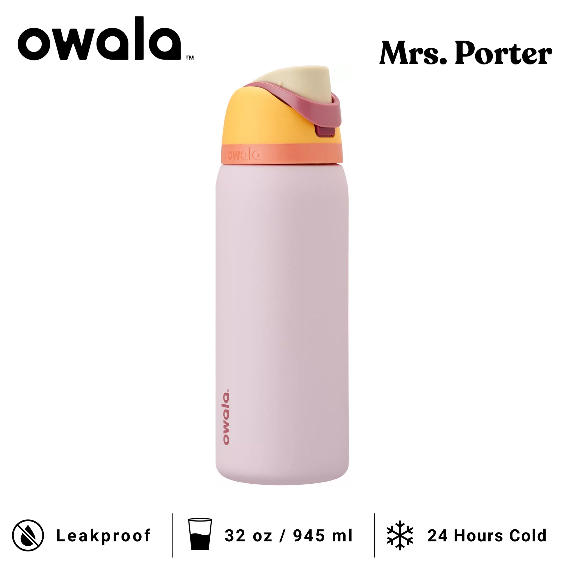 Owala FreeSip 32-Ounce (945ml) Insulated Stainless-Steel Water Bottle - Mrs. Porter