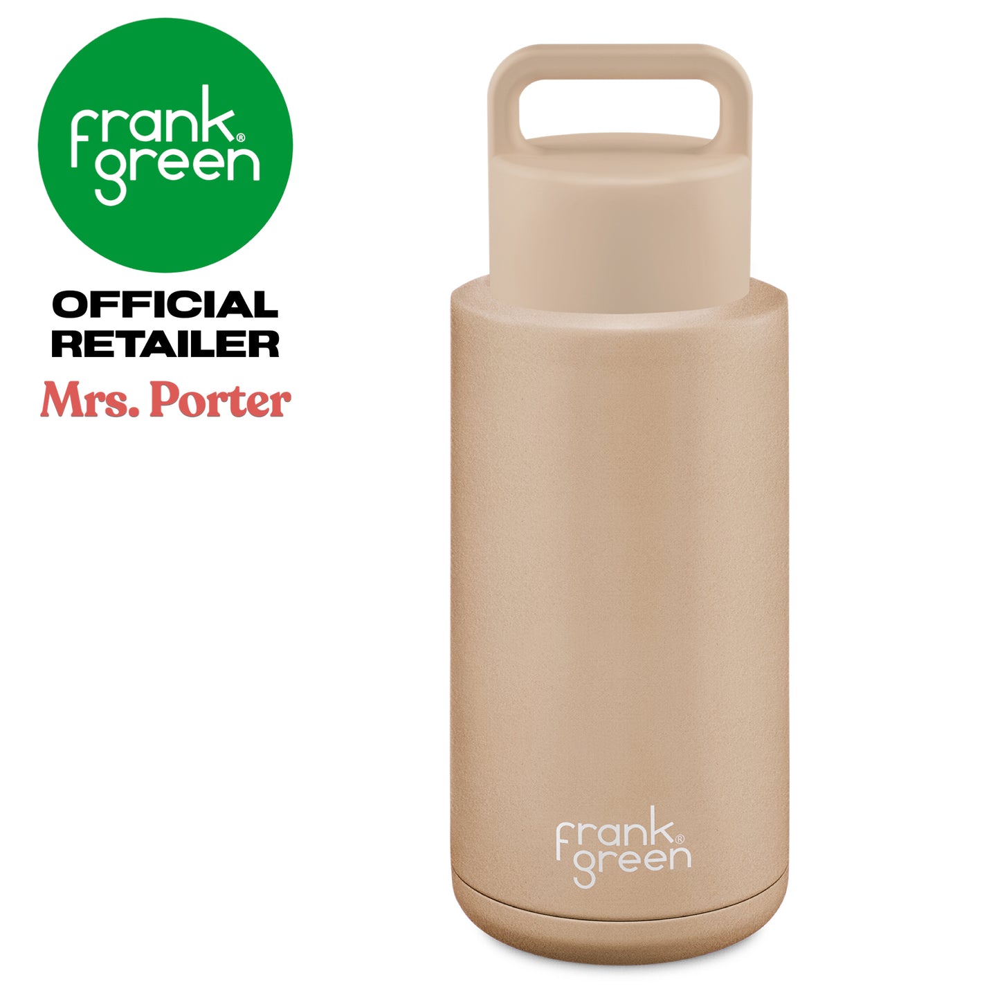 frank green Ceramic Reusable Bottle with Grip Lid (34oz/1000ml) Grip Finish