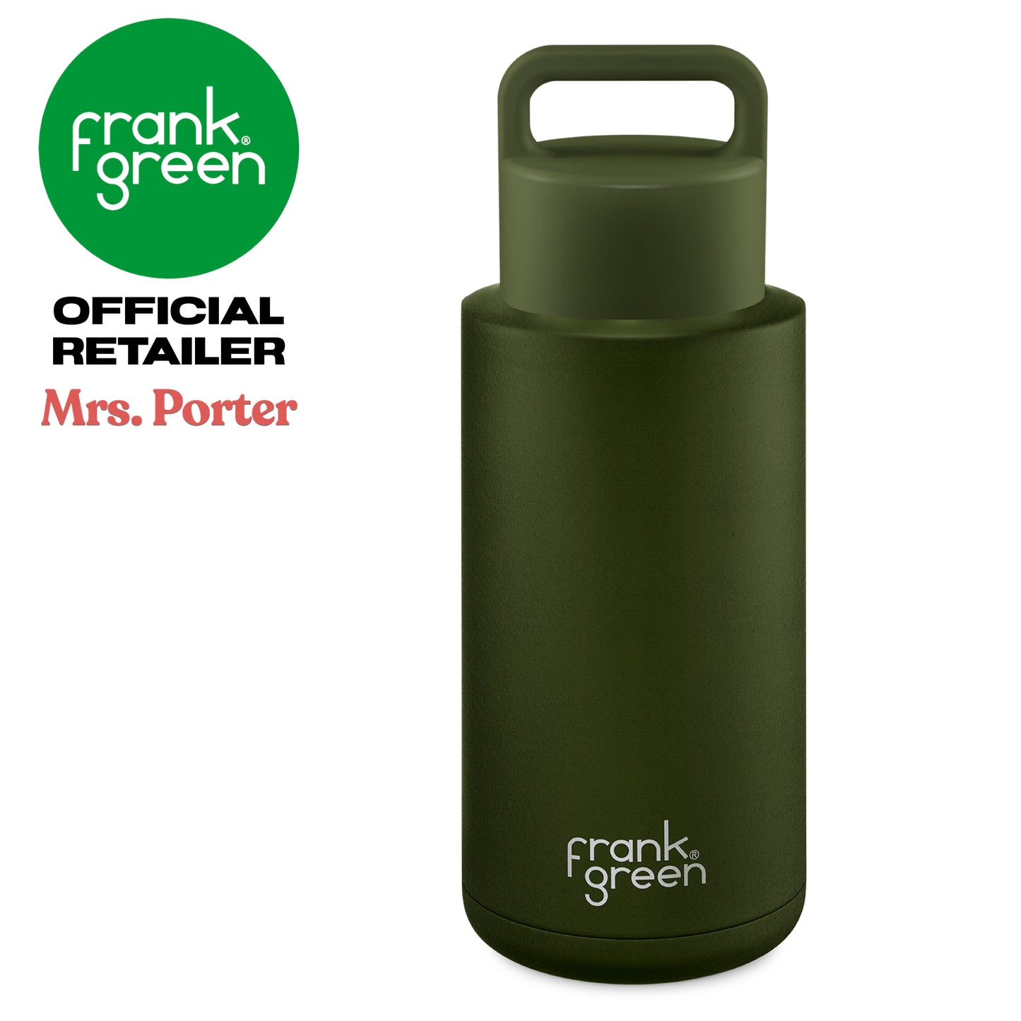 frank green Ceramic Reusable Bottle with Grip Lid (34oz/1000ml) Grip Finish