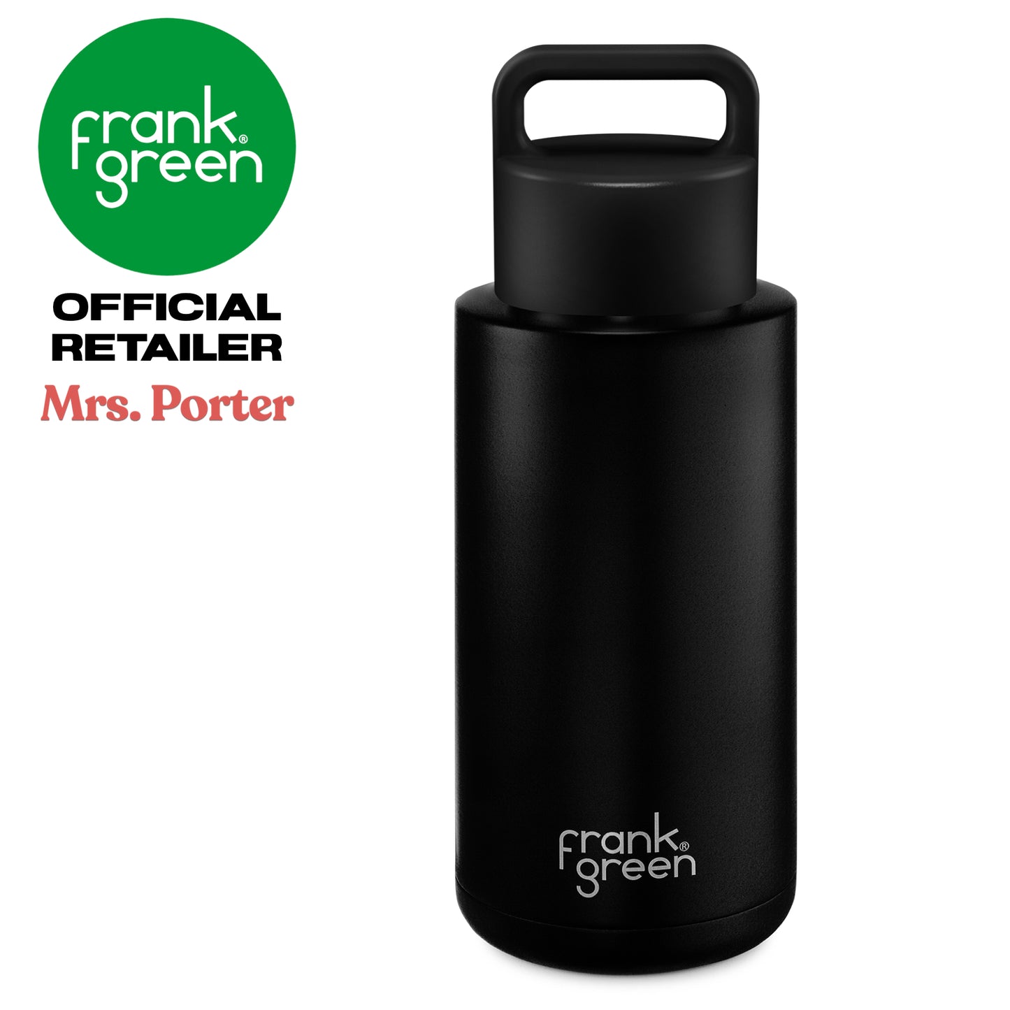 frank green Ceramic Reusable Bottle with Grip Lid (34oz/1000ml) Grip Finish