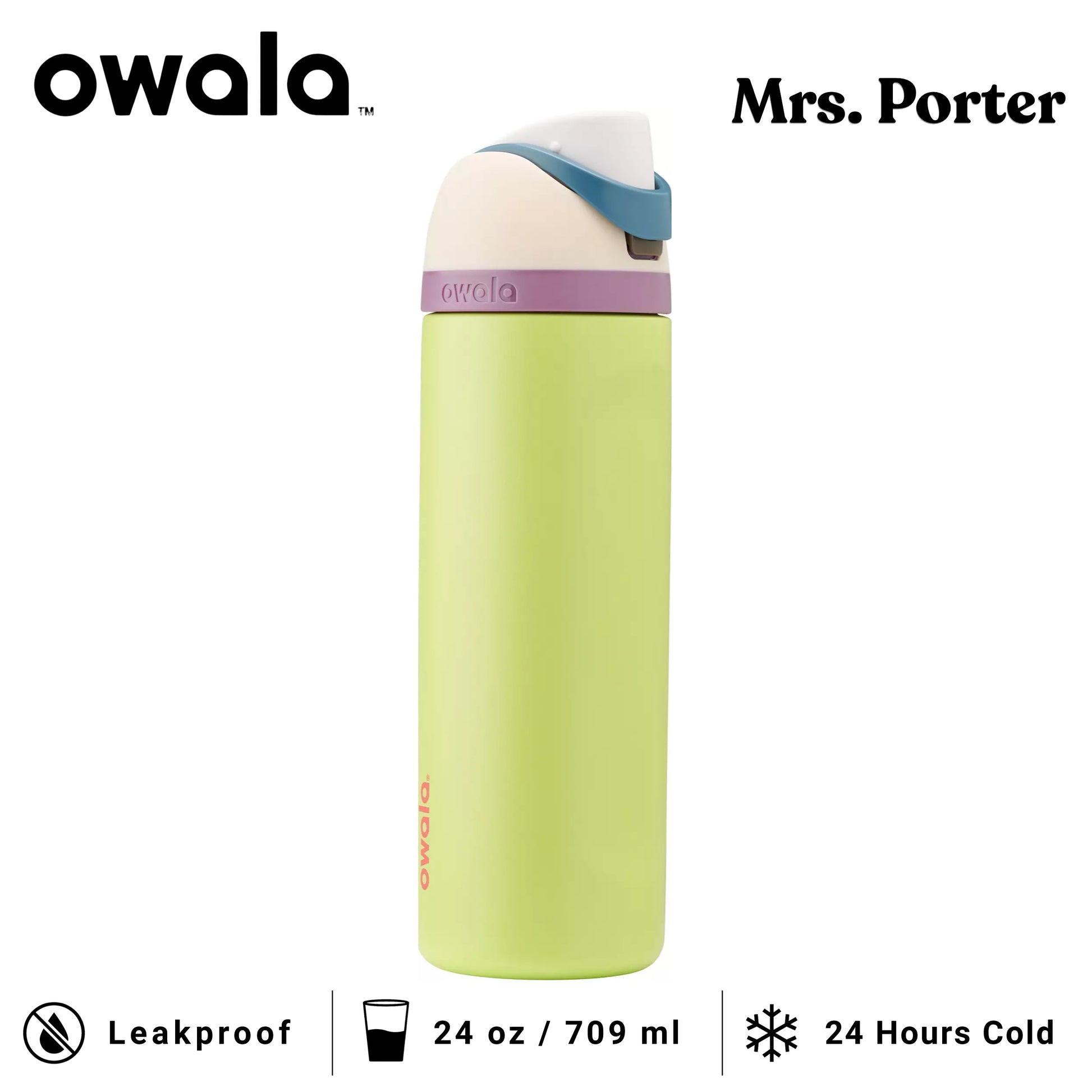 Owala FreeSip 24-Ounce (709ml) Insulated Stainless-Steel Water Bottle - Mrs. Porter