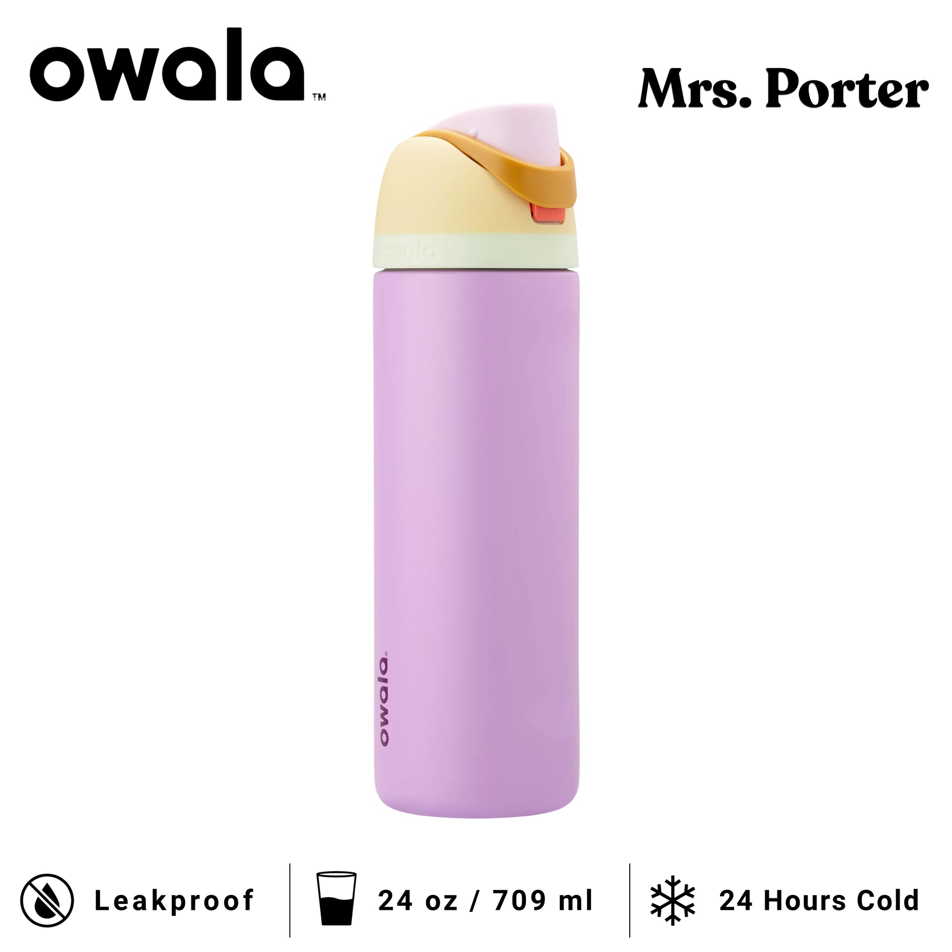 Owala FreeSip 24-Ounce (709ml) Insulated Stainless-Steel Water Bottle - Mrs. Porter