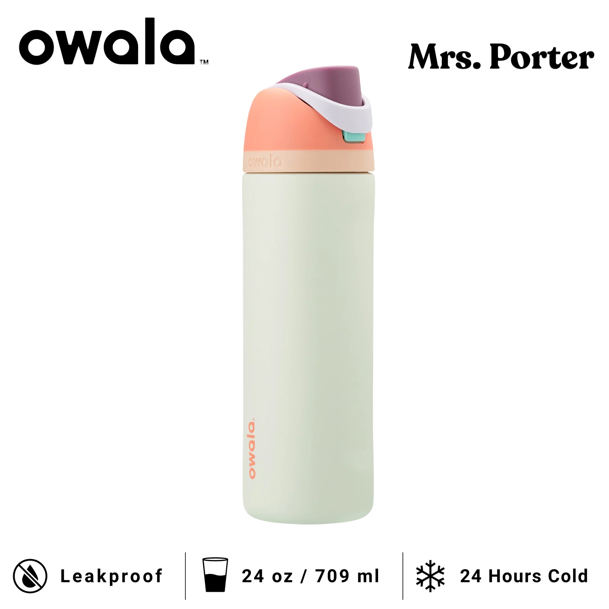 Owala FreeSip 24-Ounce (709ml) Insulated Stainless-Steel Water Bottle - Mrs. Porter