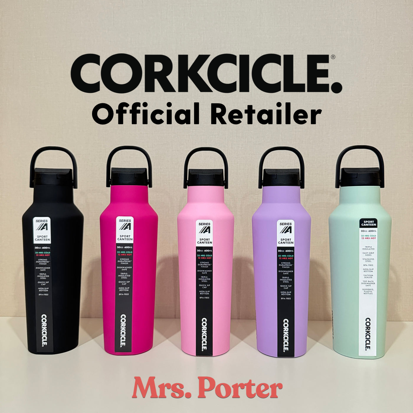 CORKCICLE Sport Canteen 20oz Water Bottle - Mrs. Porter