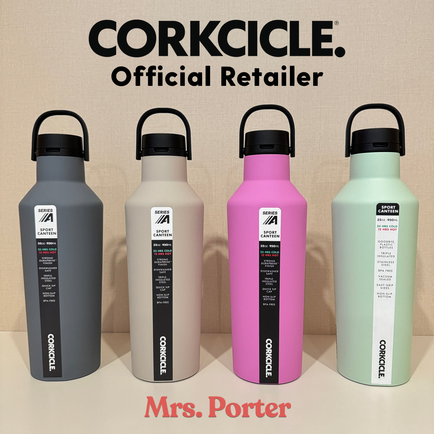 CORKCICLE Sport Canteen 32oz Water Bottle - Mrs. Porter