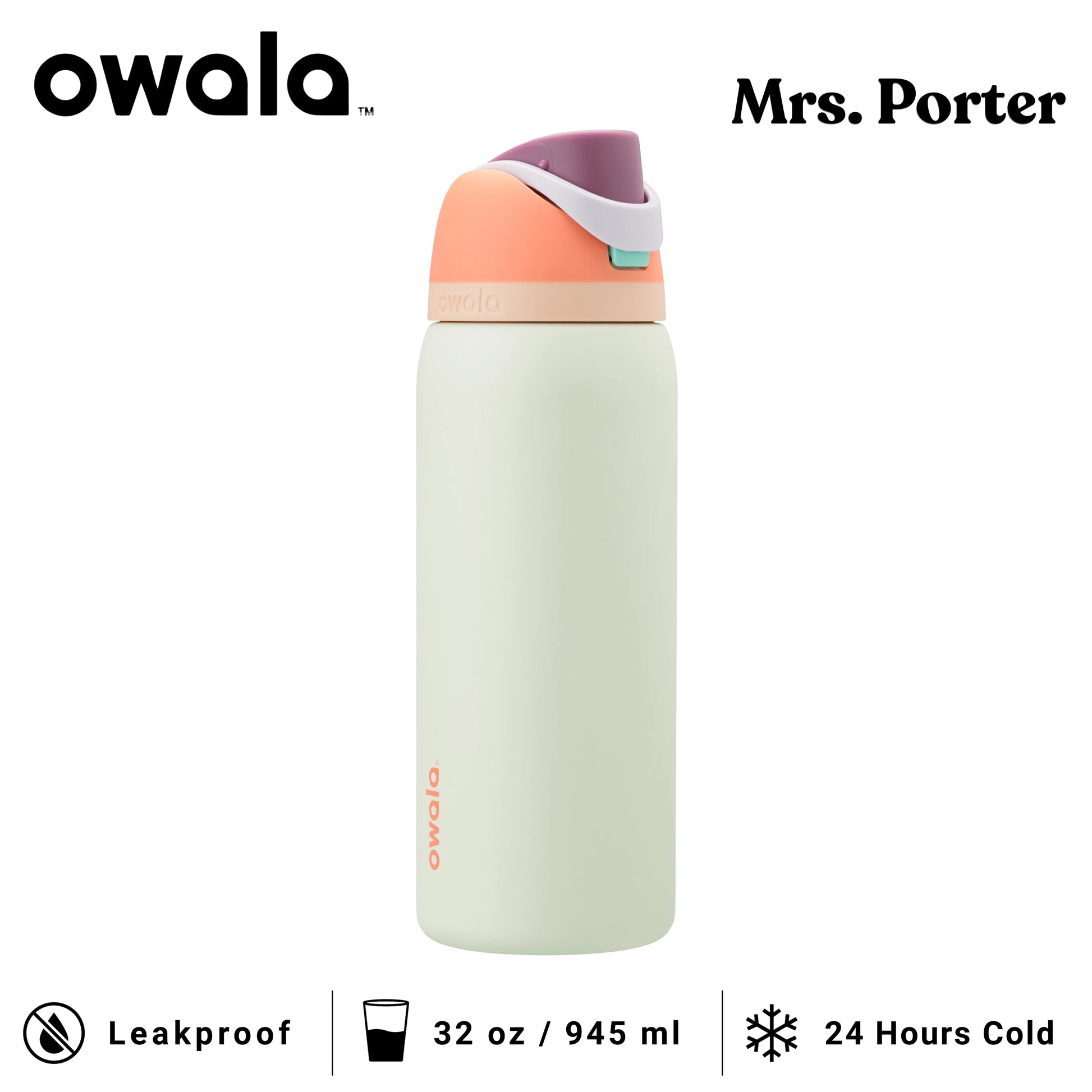 Owala FreeSip 32-Ounce (945ml) Insulated Stainless-Steel Water Bottle - Mrs. Porter