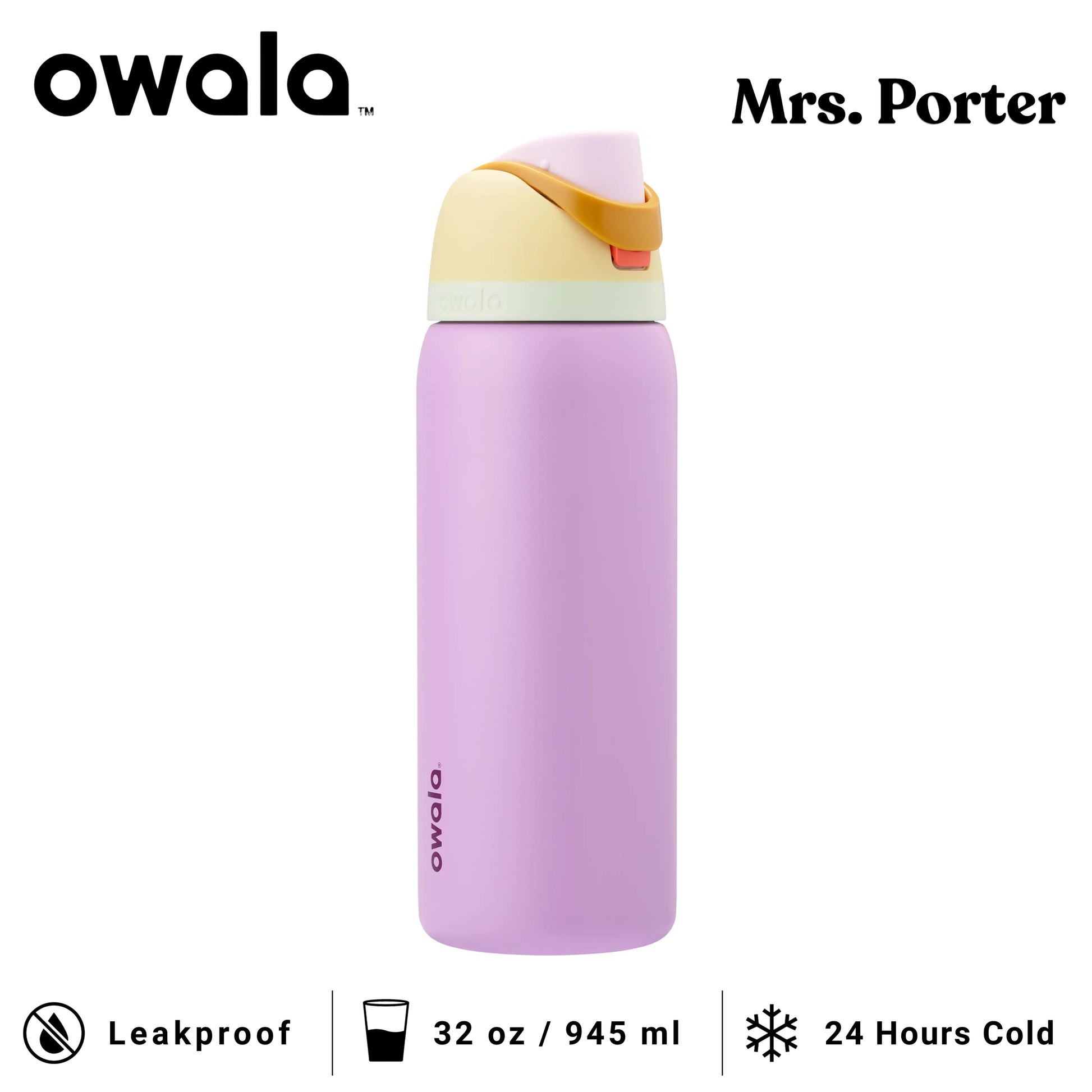 Owala FreeSip 32-Ounce (945ml) Insulated Stainless-Steel Water Bottle - Mrs. Porter
