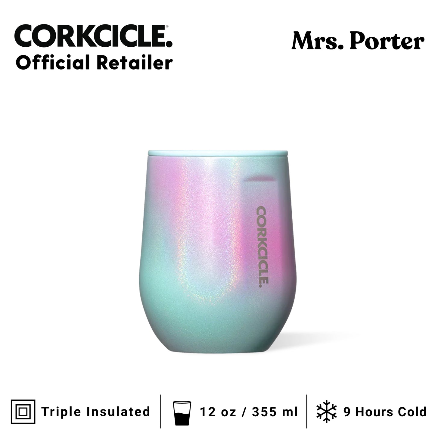 CORKCICLE Stemless 12oz Stainless Steel Drink Tumbler