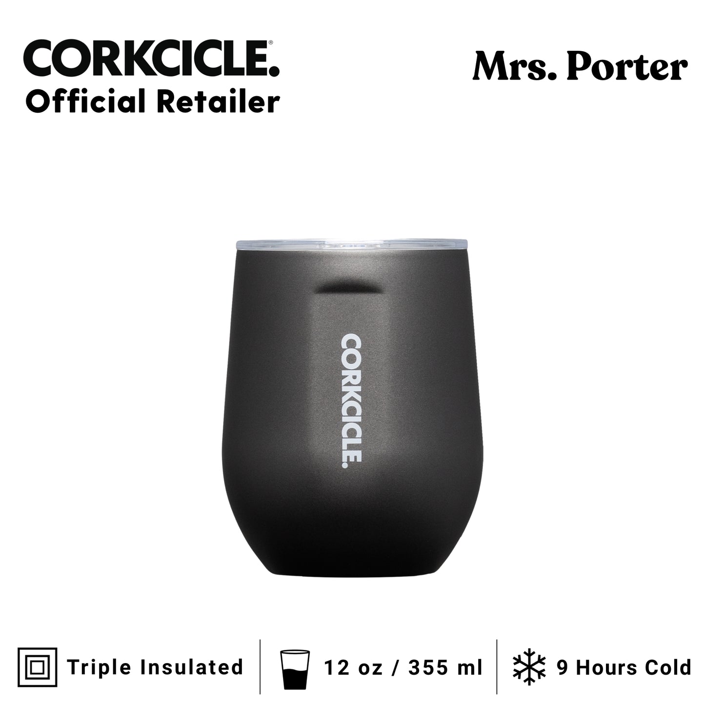 CORKCICLE Stemless 12oz Stainless Steel Drink Tumbler