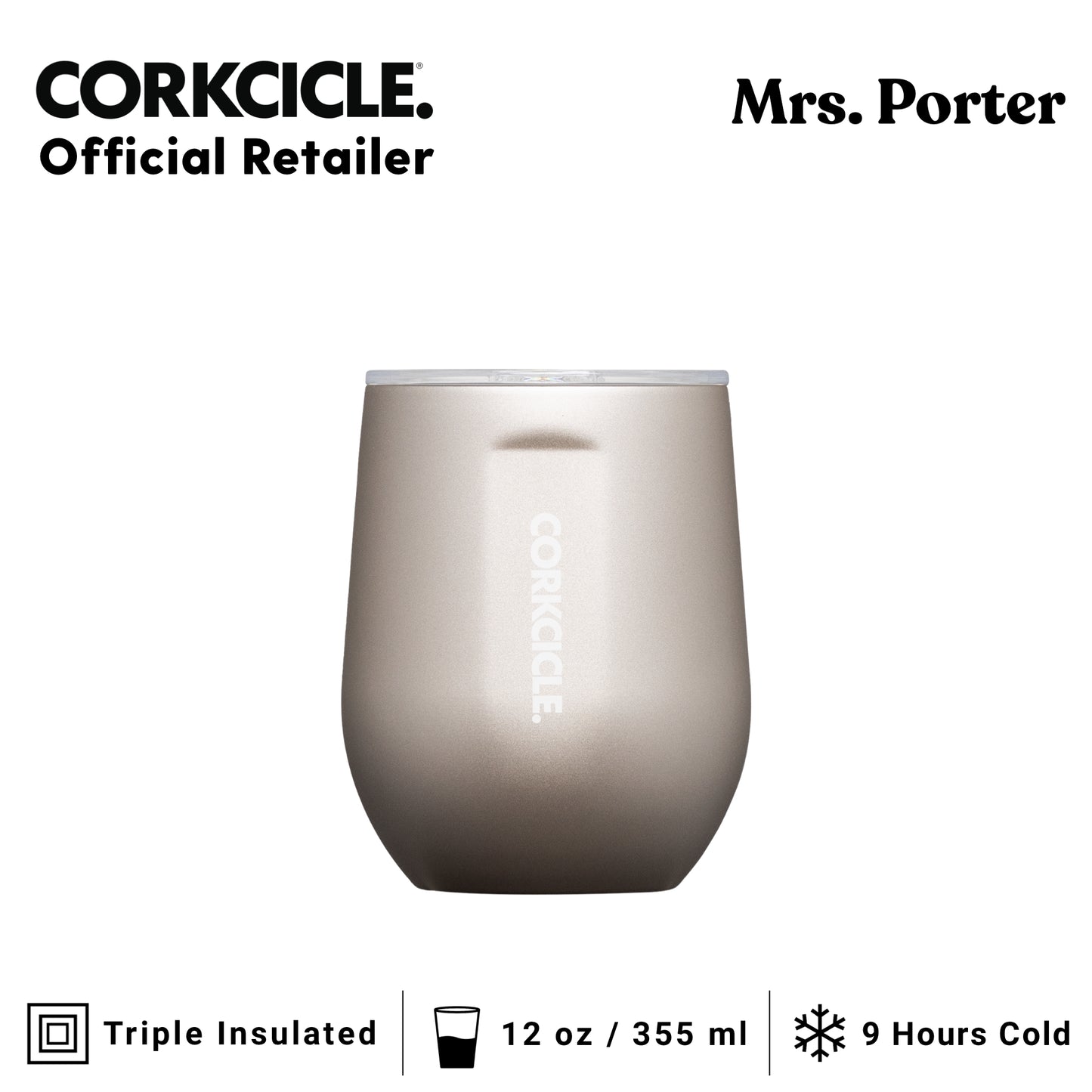 CORKCICLE Stemless 12oz Stainless Steel Drink Tumbler