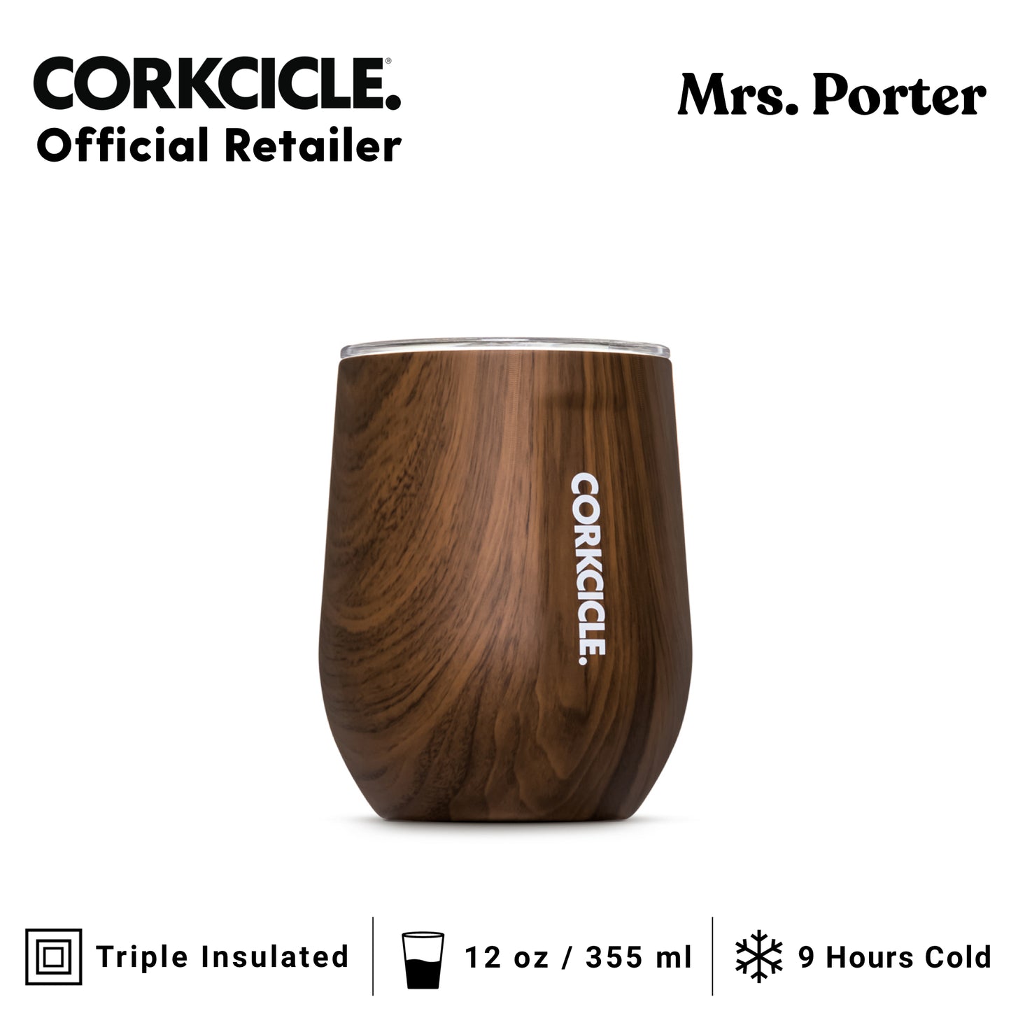 CORKCICLE Stemless 12oz Stainless Steel Drink Tumbler