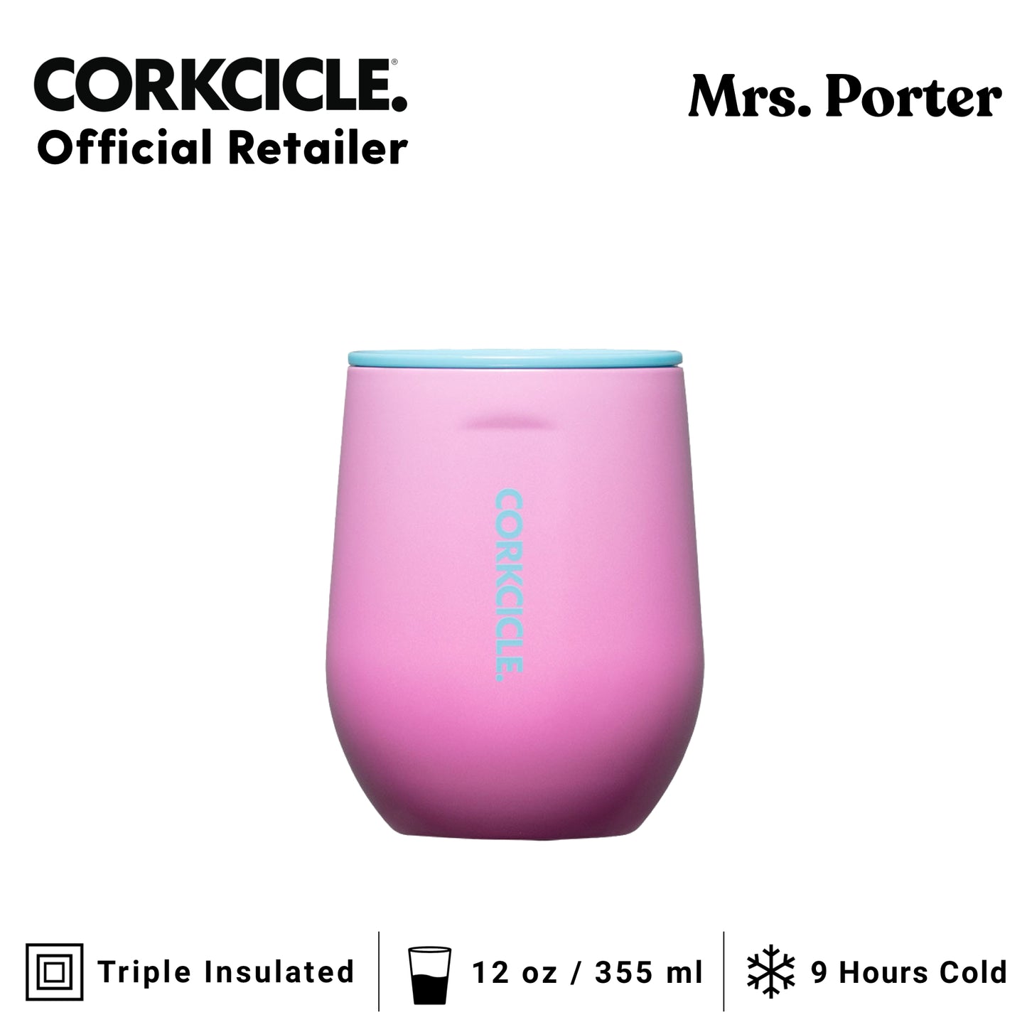 CORKCICLE Stemless 12oz Stainless Steel Drink Tumbler