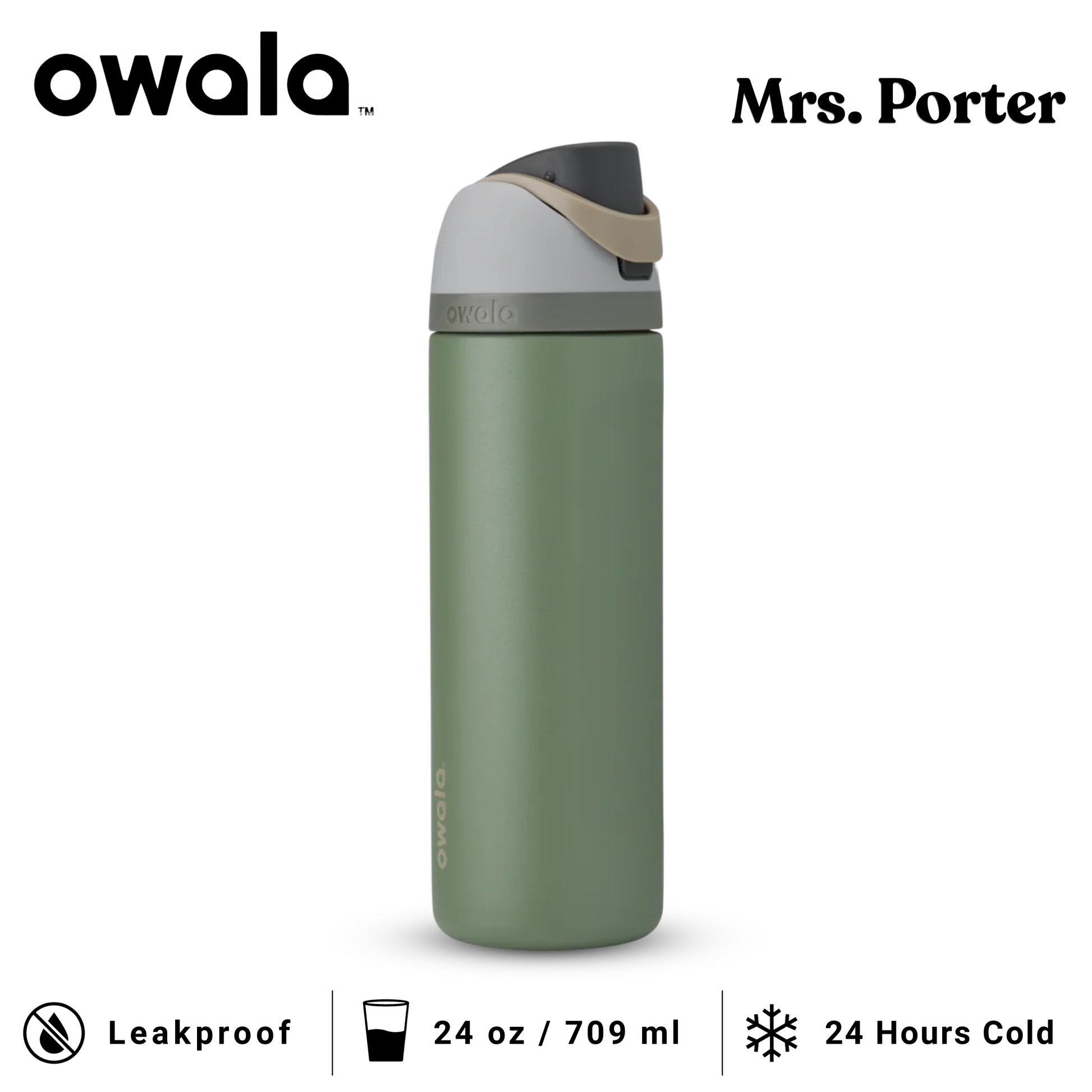 Owala FreeSip 24-Ounce (709ml) Insulated Stainless-Steel Water Bottle - Mrs. Porter