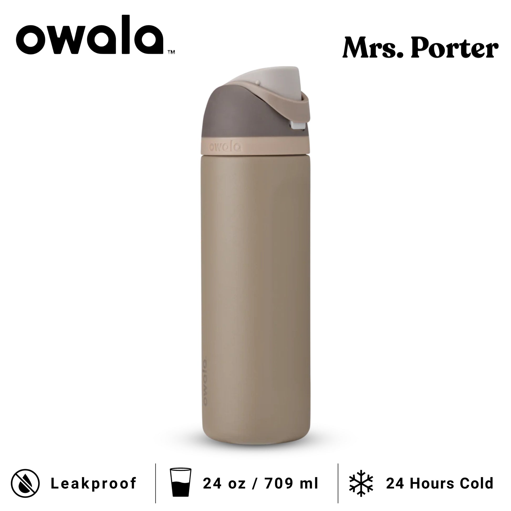 Owala FreeSip 24-Ounce (709ml) Insulated Stainless-Steel Water Bottle - Mrs. Porter