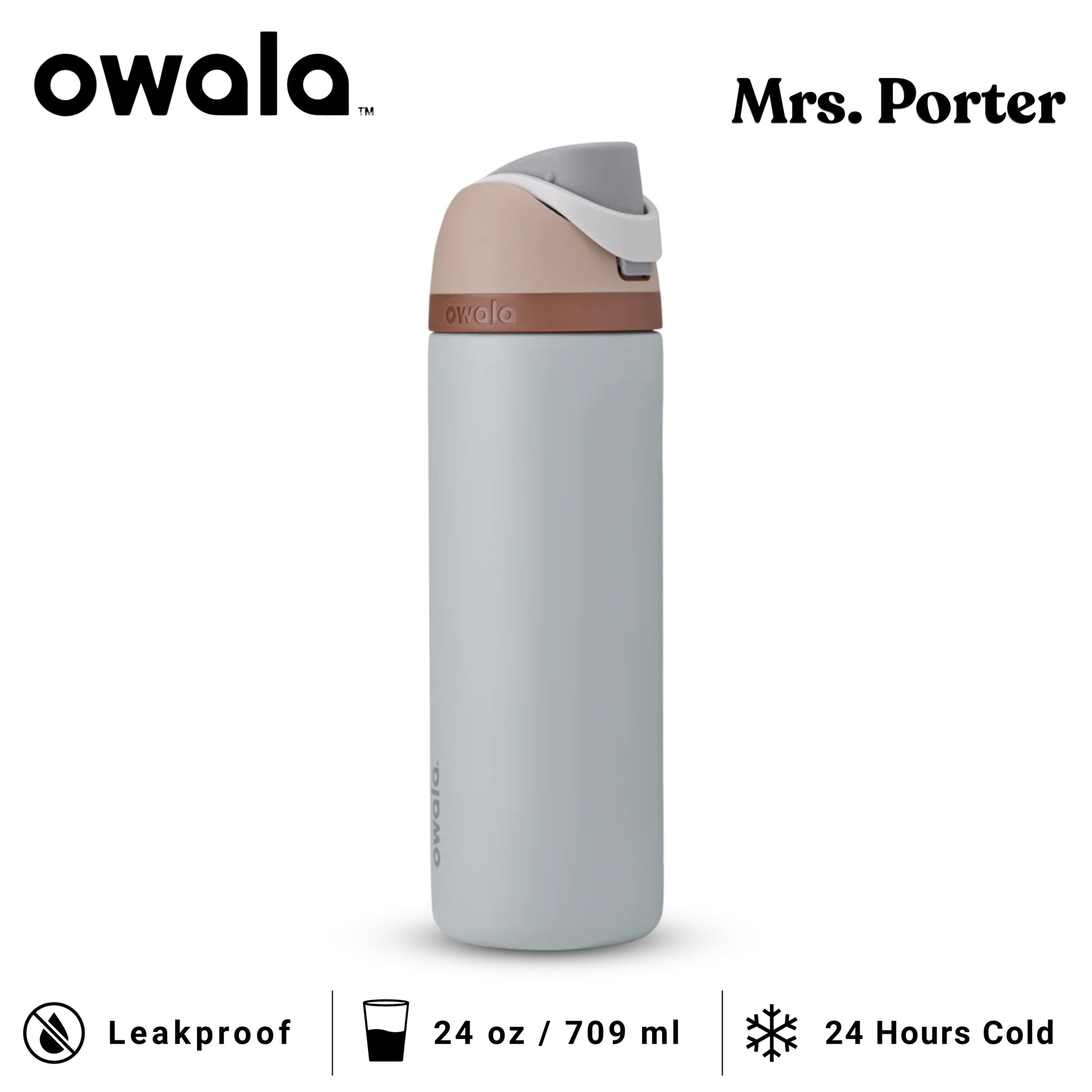 Owala FreeSip 24-Ounce (709ml) Insulated Stainless-Steel Water Bottle - Mrs. Porter