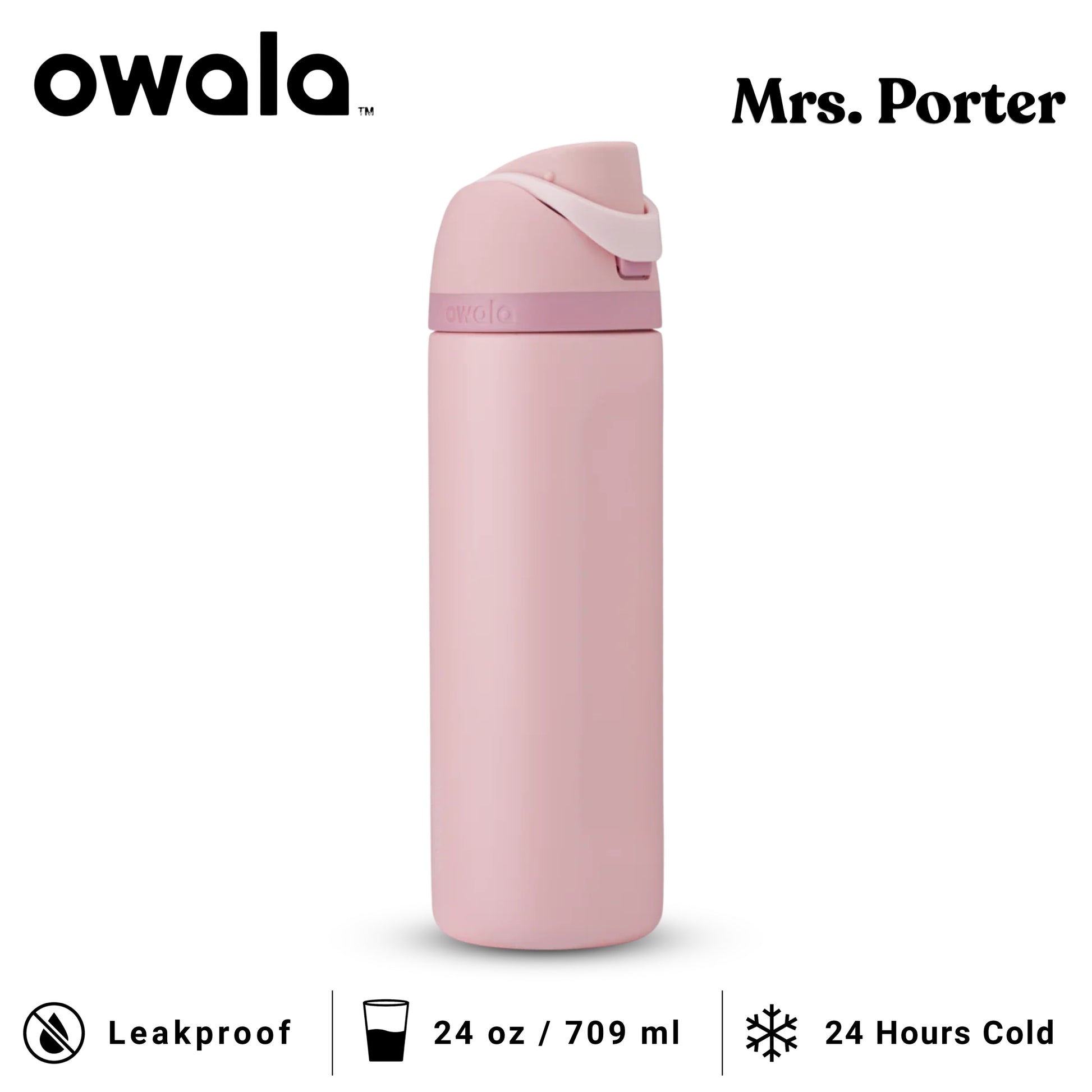 Owala FreeSip 24-Ounce (709ml) Insulated Stainless-Steel Water Bottle - Mrs. Porter