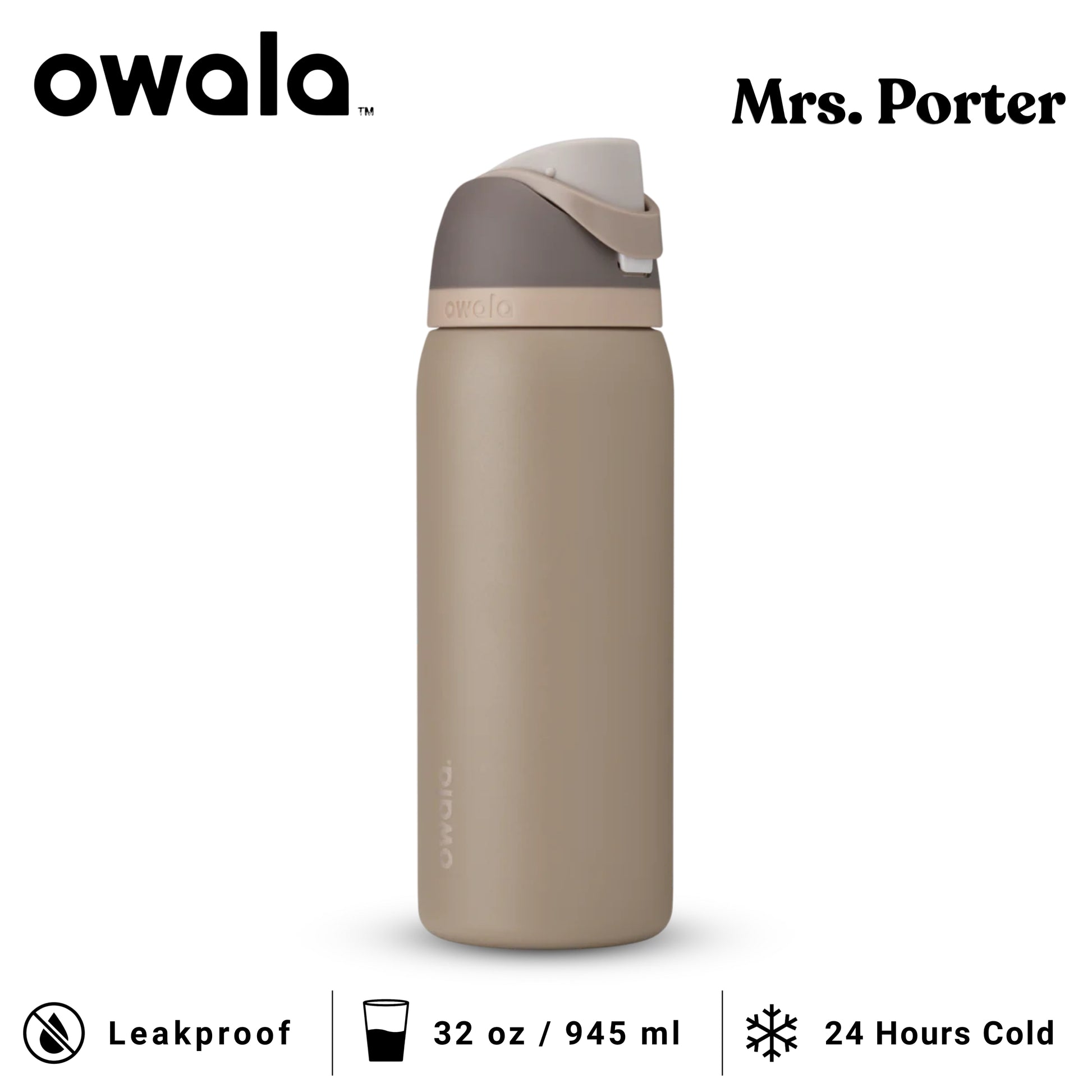 Owala FreeSip 32-Ounce (945ml) Insulated Stainless-Steel Water Bottle - Mrs. Porter