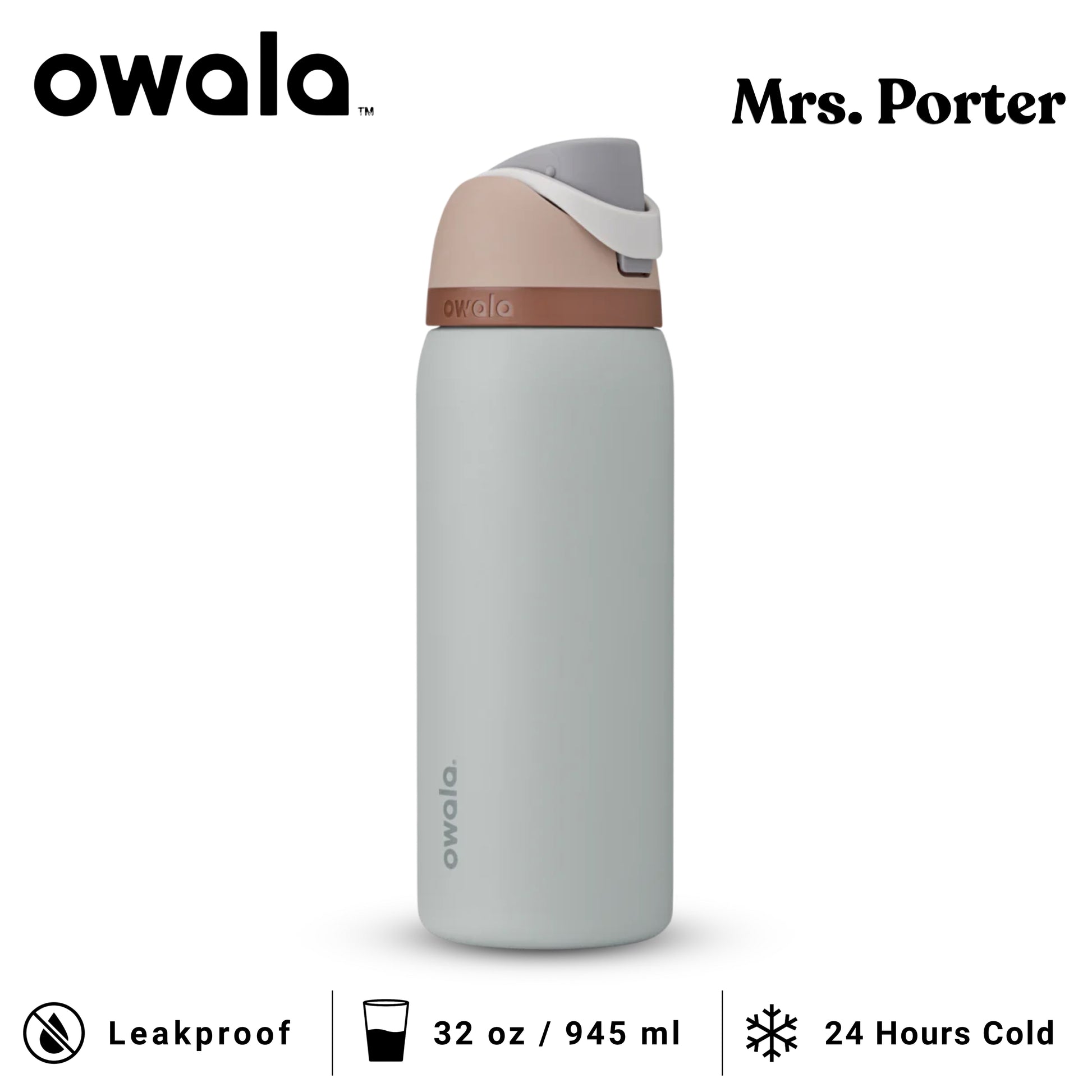 Owala FreeSip 32-Ounce (945ml) Insulated Stainless-Steel Water Bottle - Mrs. Porter