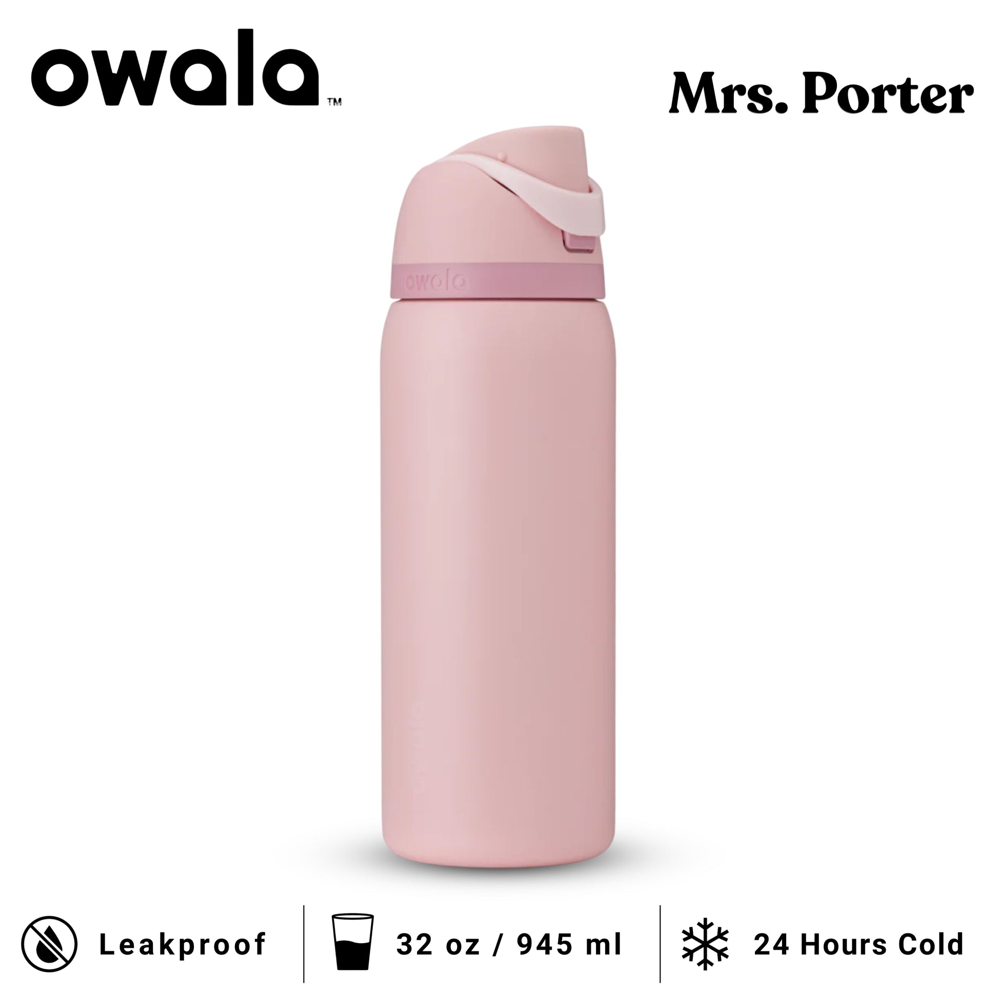 Owala FreeSip 32-Ounce (945ml) Insulated Stainless-Steel Water Bottle - Mrs. Porter