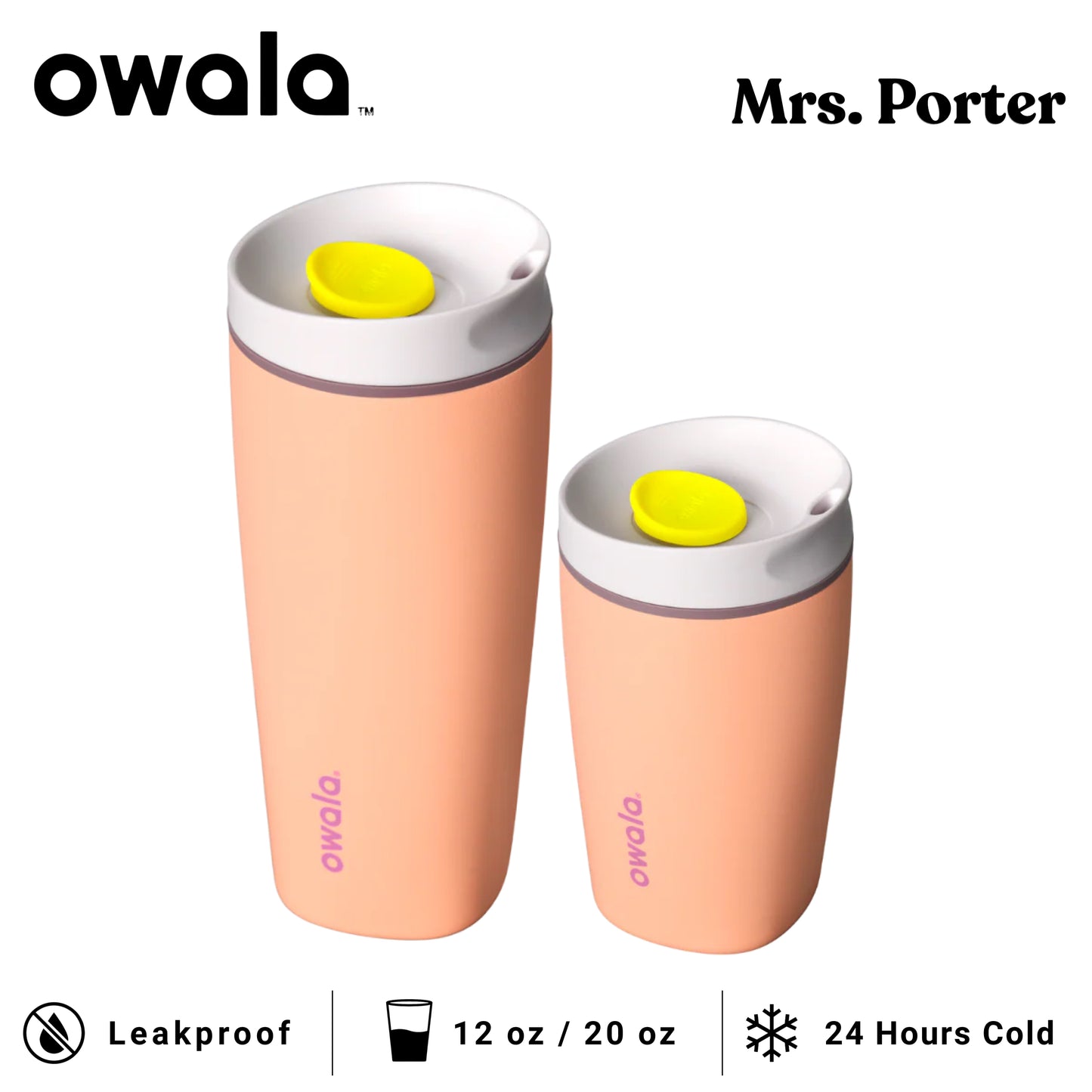 Owala SmoothSip Slider 12oz 20oz Insulated Stainless Steel Tumbler