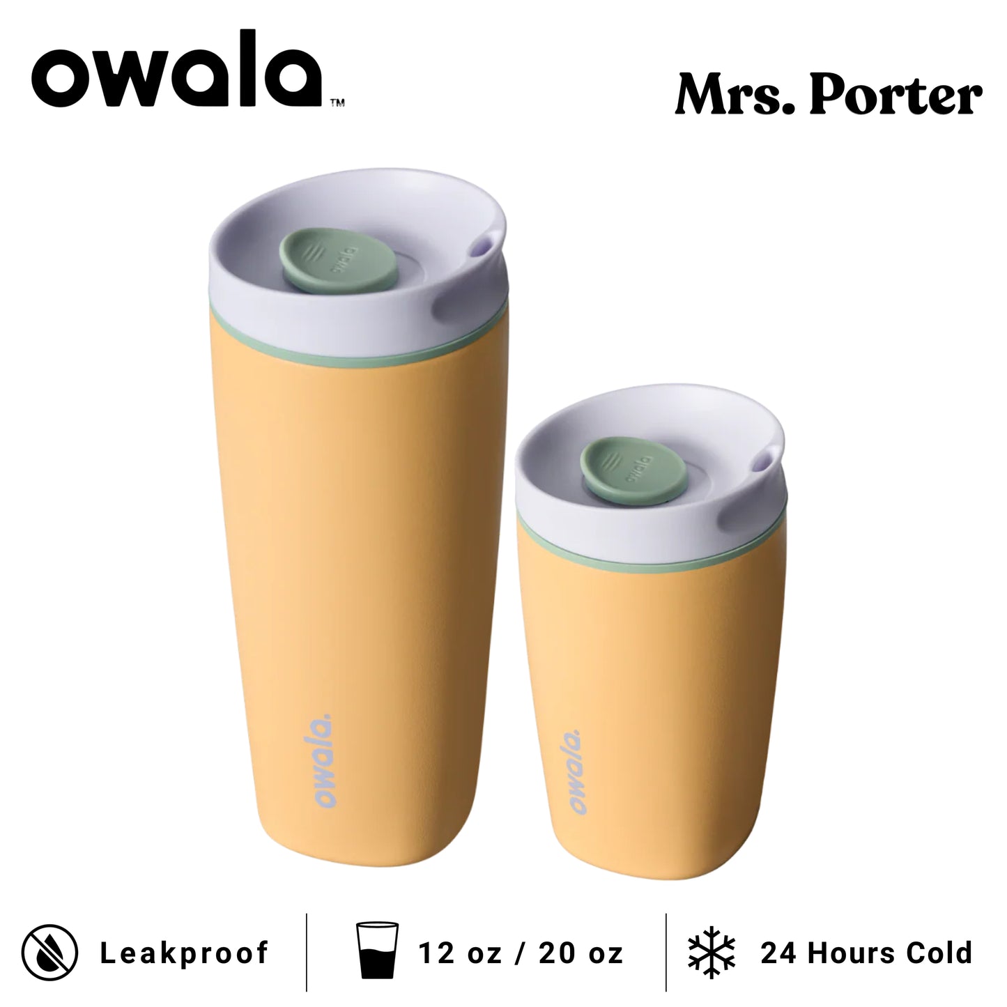 Owala SmoothSip Slider 12oz 20oz Insulated Stainless Steel Tumbler