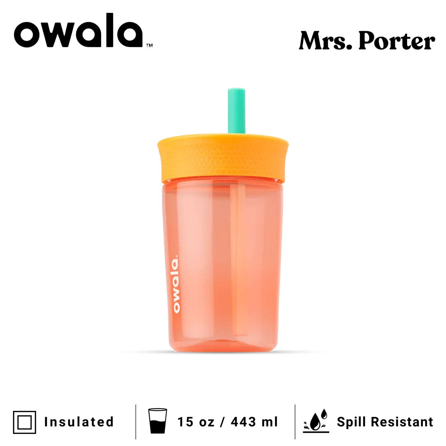 Owala Kids 15oz (443ml) Insulation BPA-Free Plastic Tumbler - Mrs. Porter