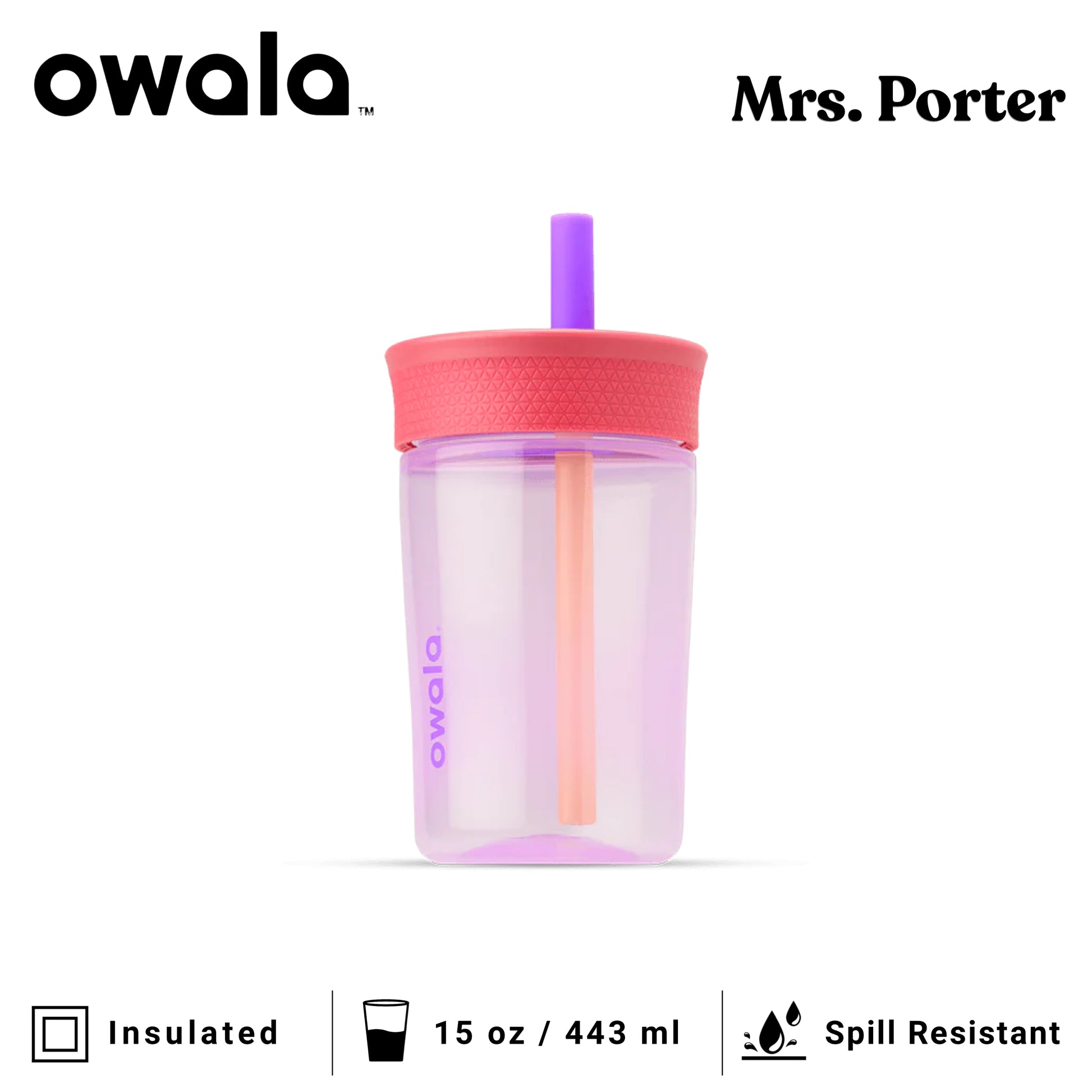Owala Kids 15oz (443ml) Insulation BPA-Free Plastic Tumbler - Mrs. Porter