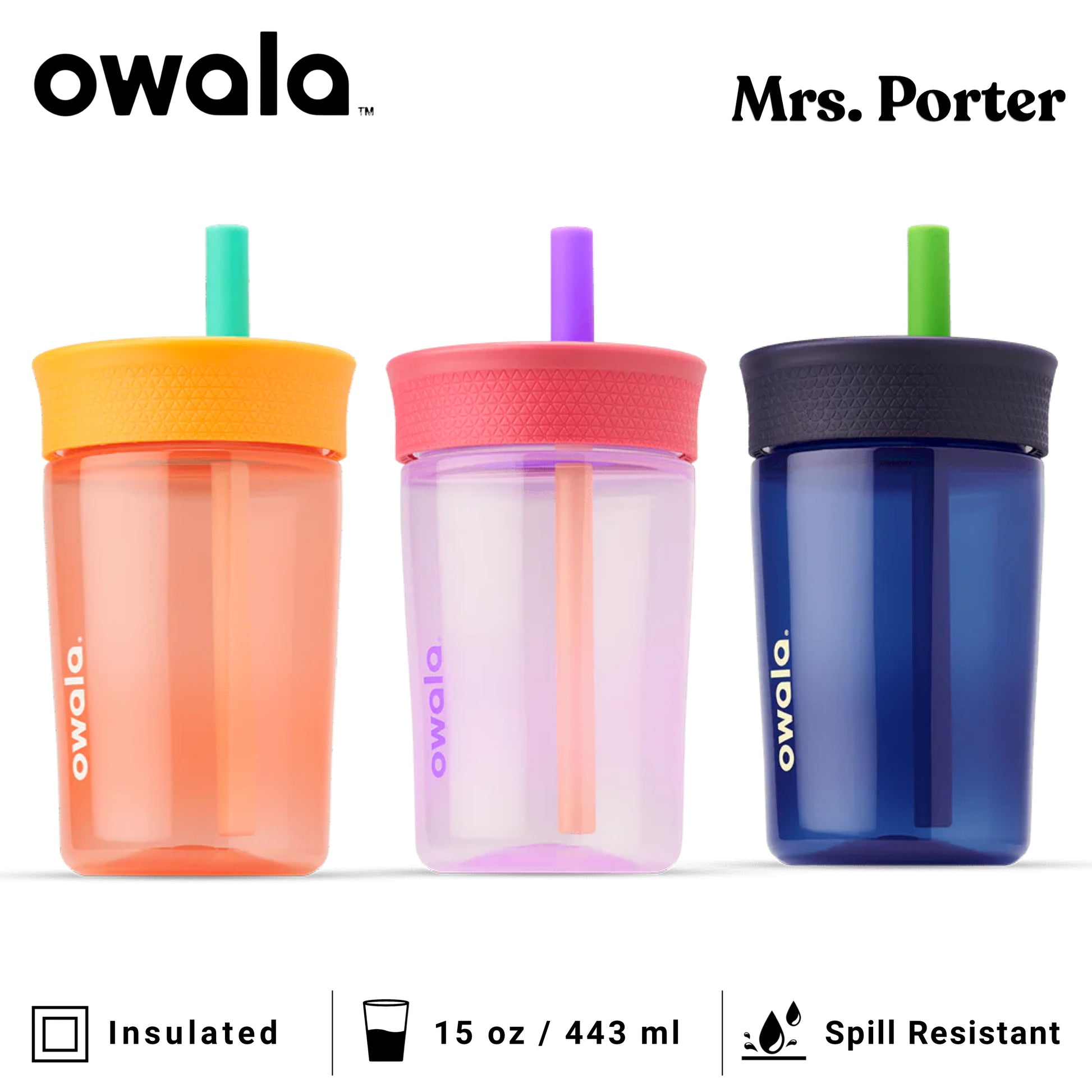 Owala Kids 15oz (443ml) Insulation BPA-Free Plastic Tumbler - Mrs. Porter