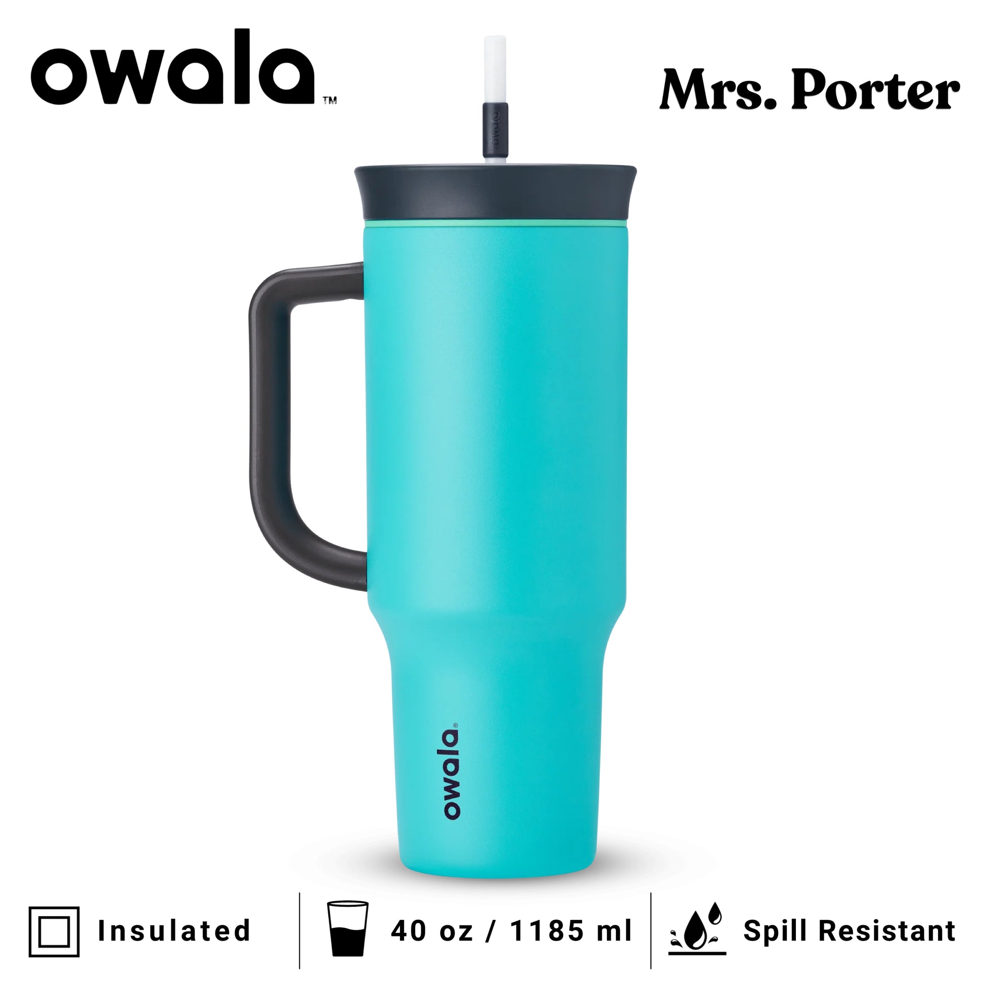 Owala 40oz (1182ml) Tumbler (Stainless Steel) - Mrs. Porter
