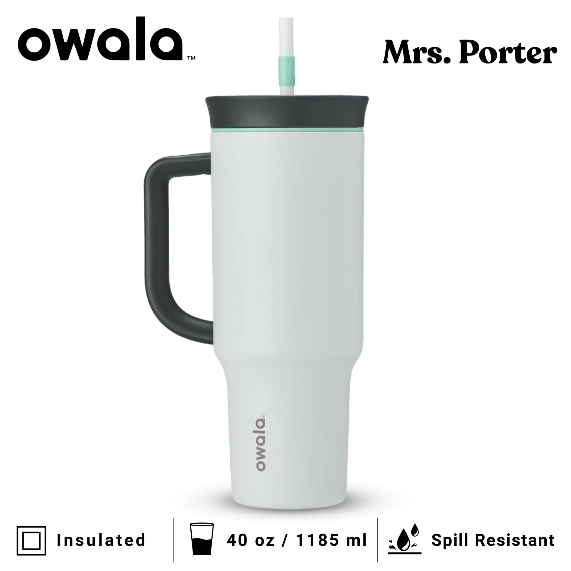 Owala 40oz (1182ml) Tumbler (Stainless Steel) - Mrs. Porter