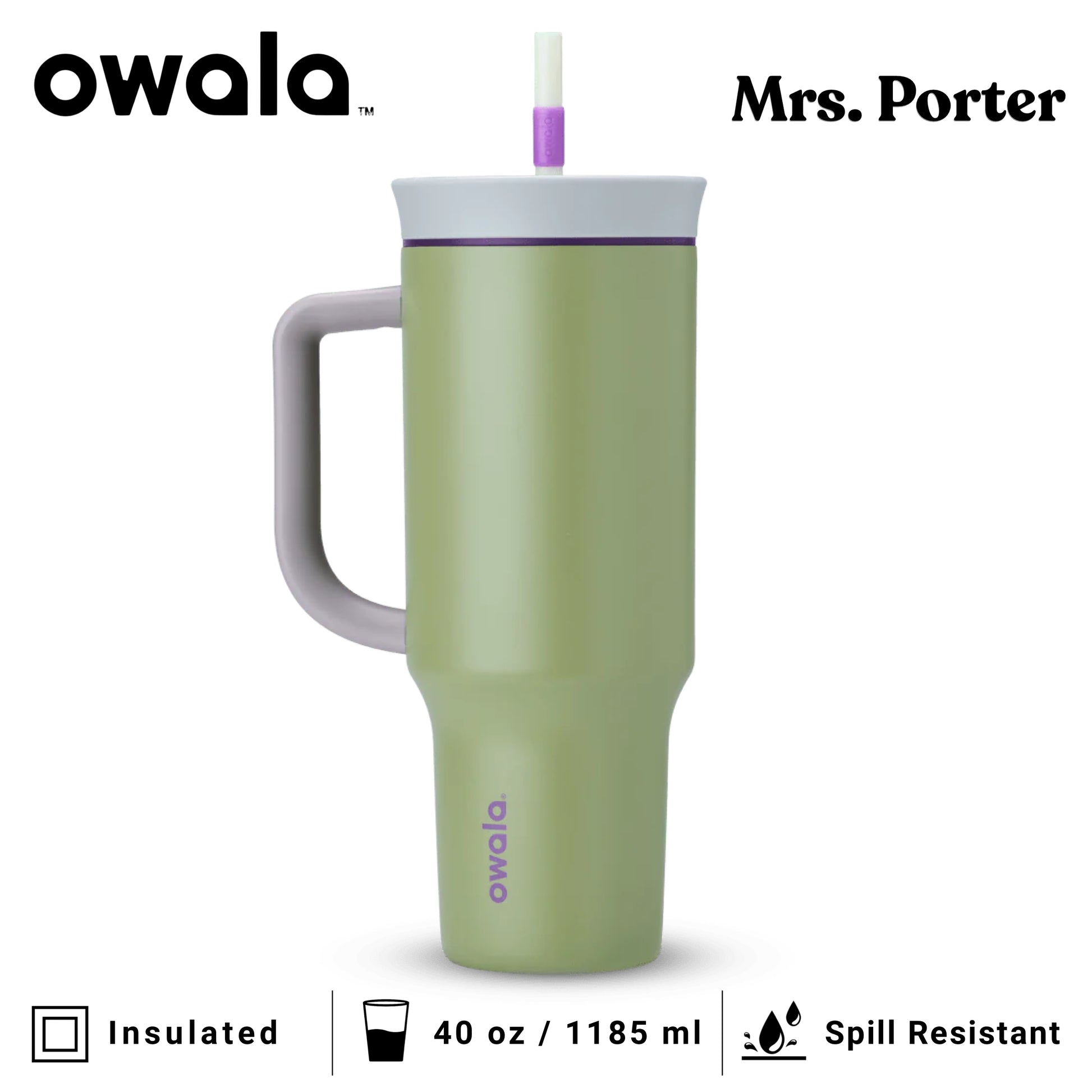 Owala 40oz (1182ml) Tumbler (Stainless Steel) - Mrs. Porter