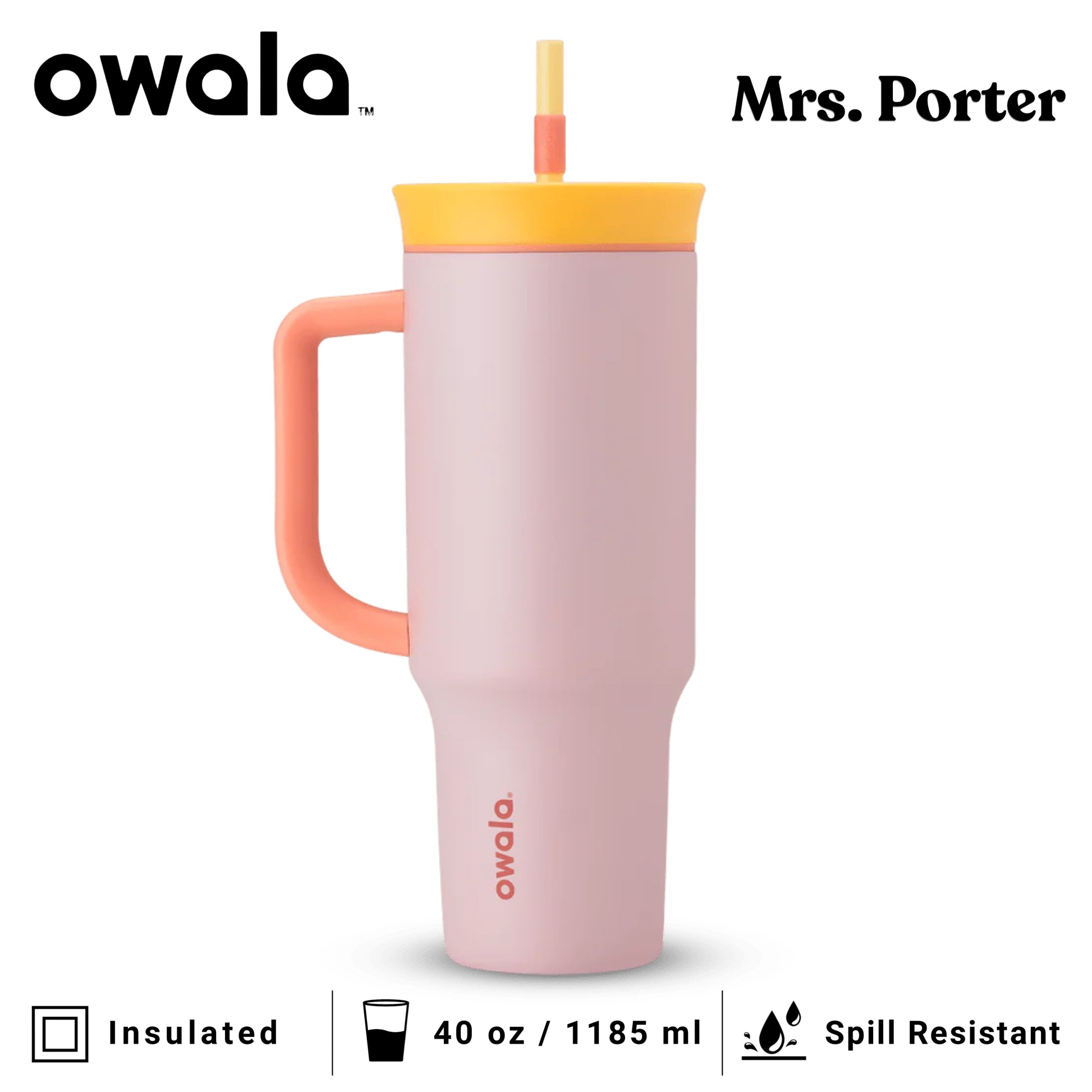 Owala 40oz (1182ml) Tumbler (Stainless Steel) - Mrs. Porter