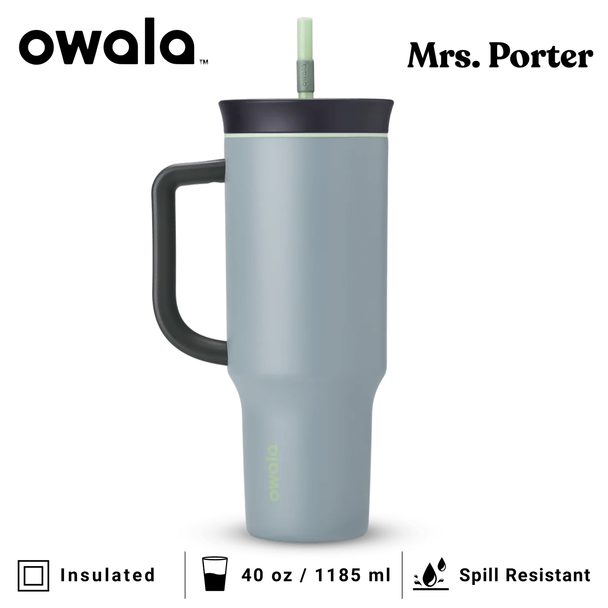 Owala 40oz (1182ml) Tumbler (Stainless Steel) - Mrs. Porter