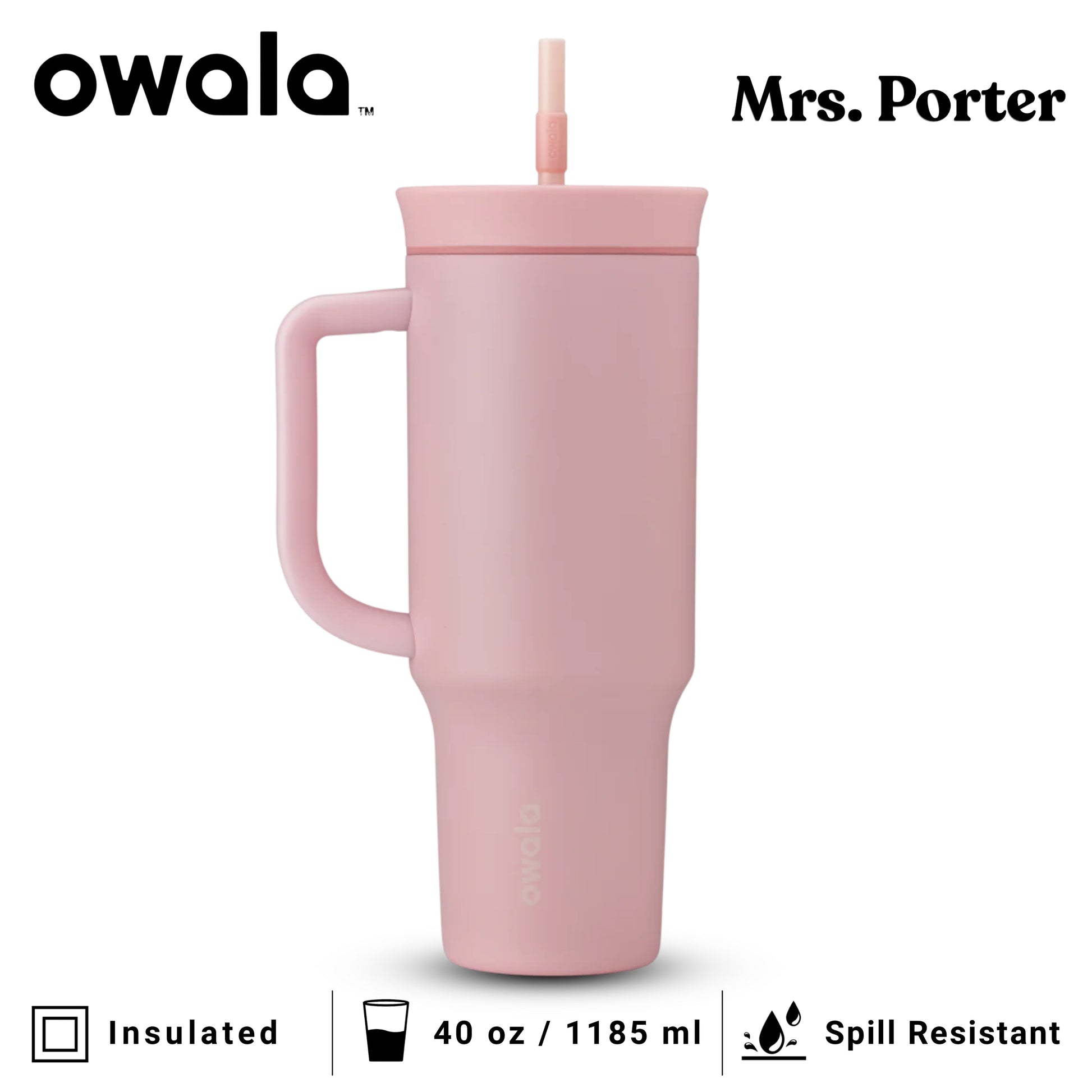 Owala 40oz (1182ml) Tumbler (Stainless Steel) - Mrs. Porter