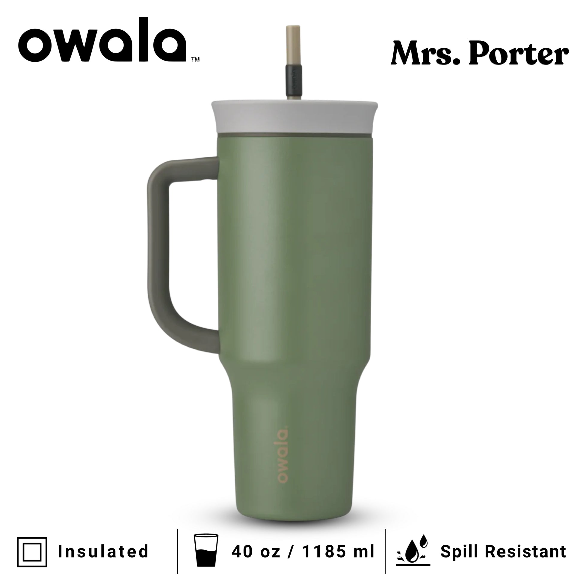 Owala 40oz (1182ml) Tumbler (Stainless Steel) - Mrs. Porter