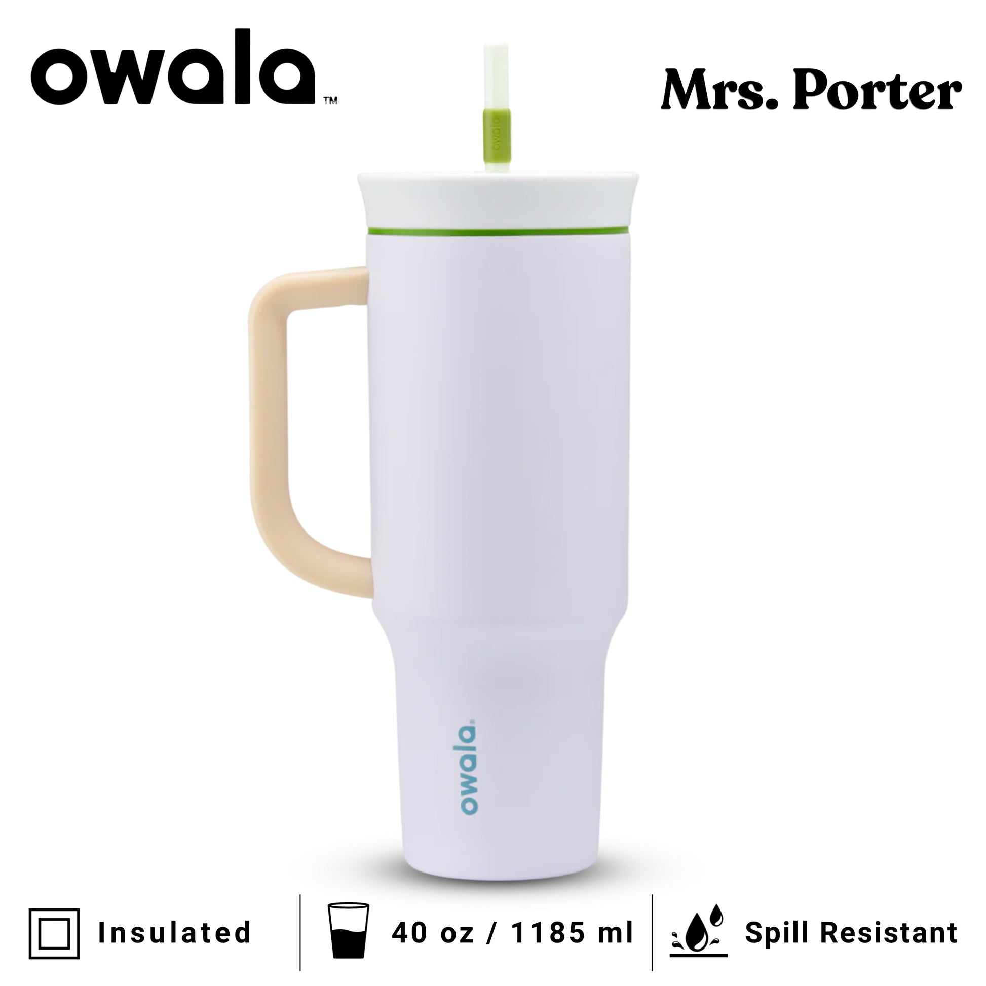 Owala 40oz (1182ml) Tumbler (Stainless Steel) - Mrs. Porter