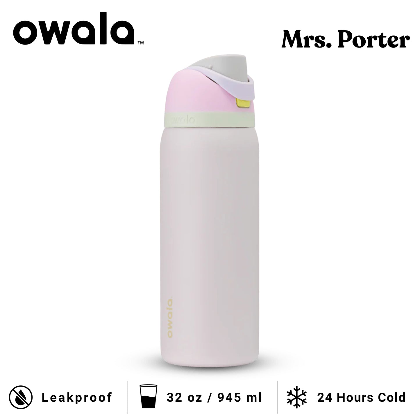 Owala FreeSip 32-Ounce (945ml) Insulated Stainless-Steel Water Bottle - Mrs. Porter