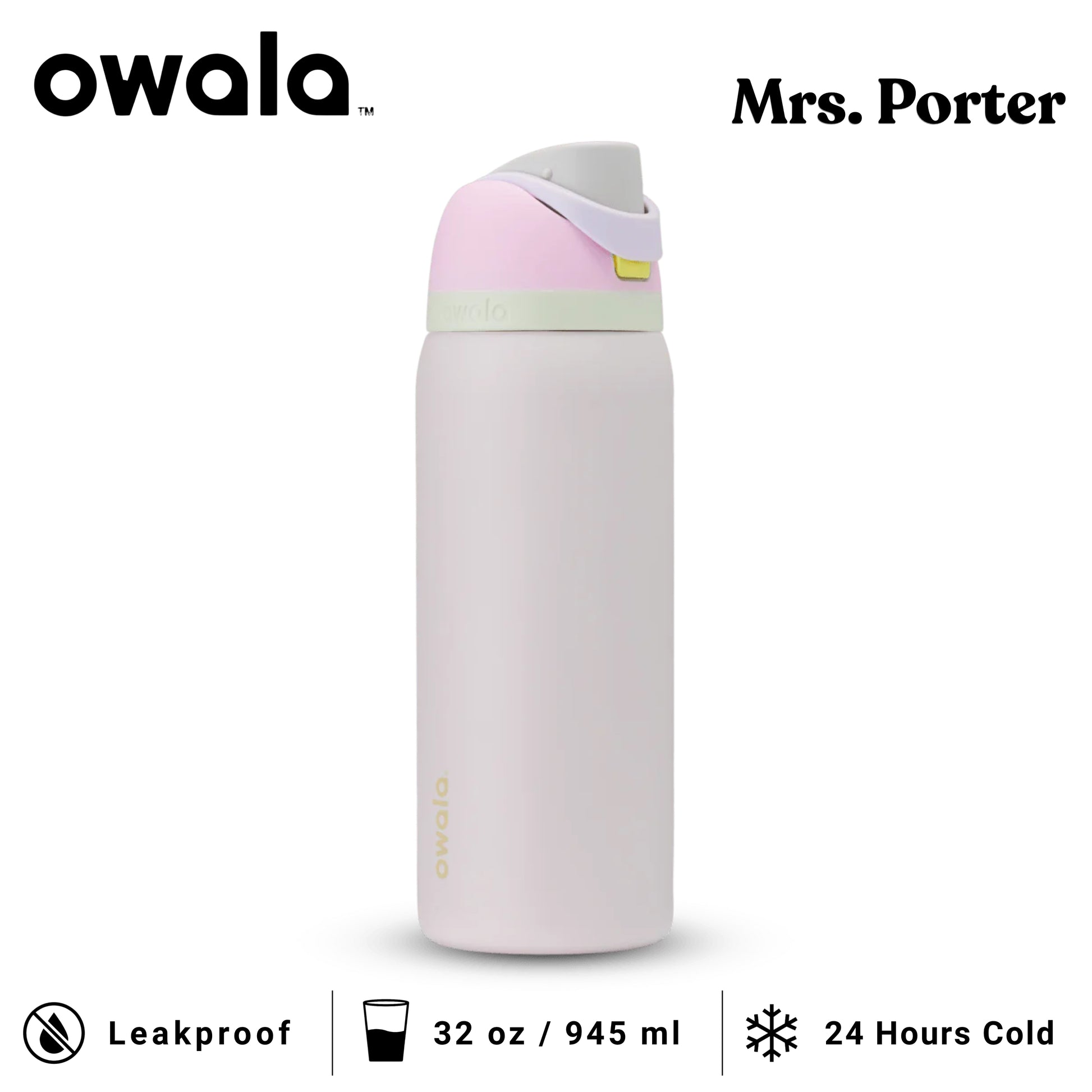 Owala FreeSip 32-Ounce (945ml) Insulated Stainless-Steel Water Bottle - Mrs. Porter